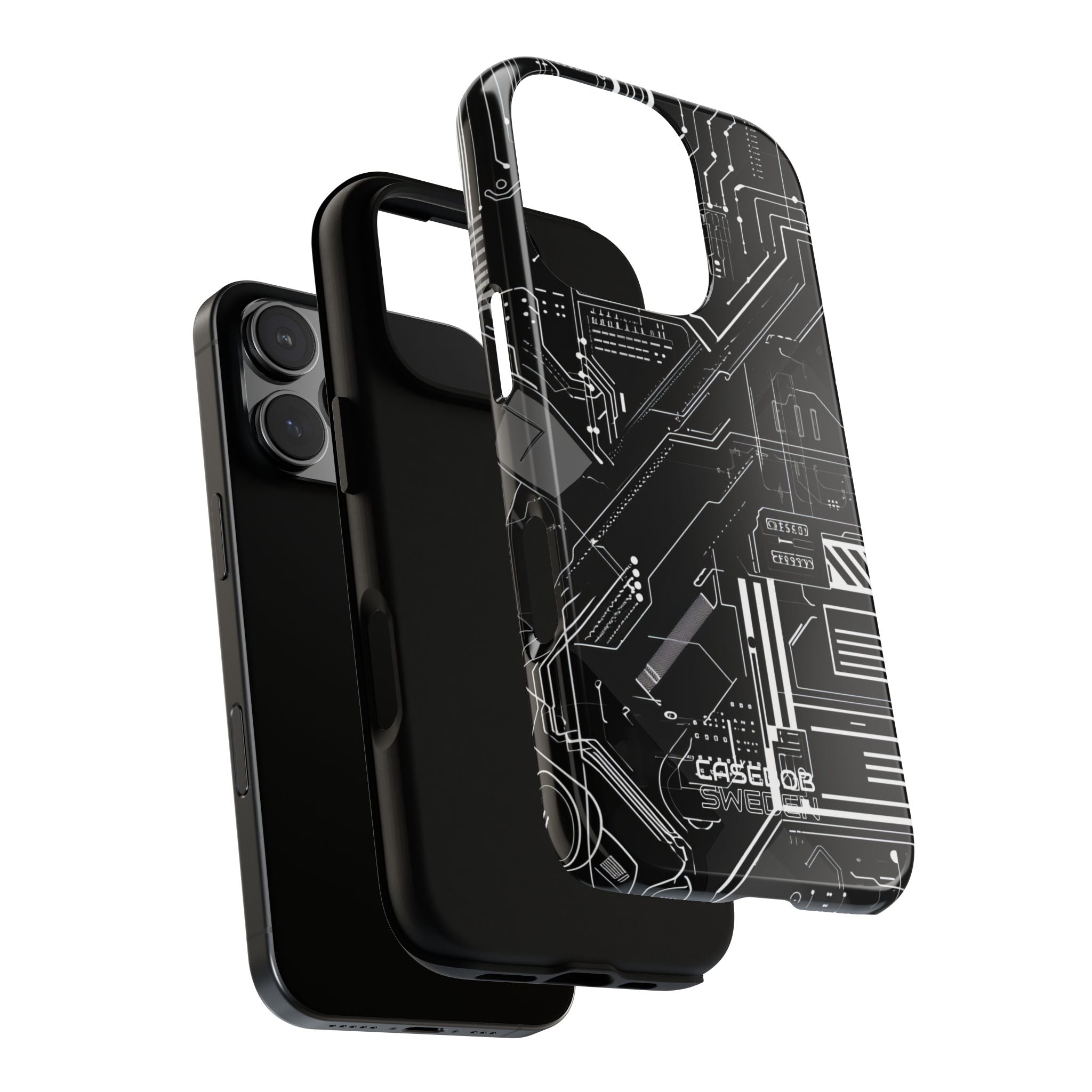 Futuristic Circuit Grid iPhone 16 - Tough