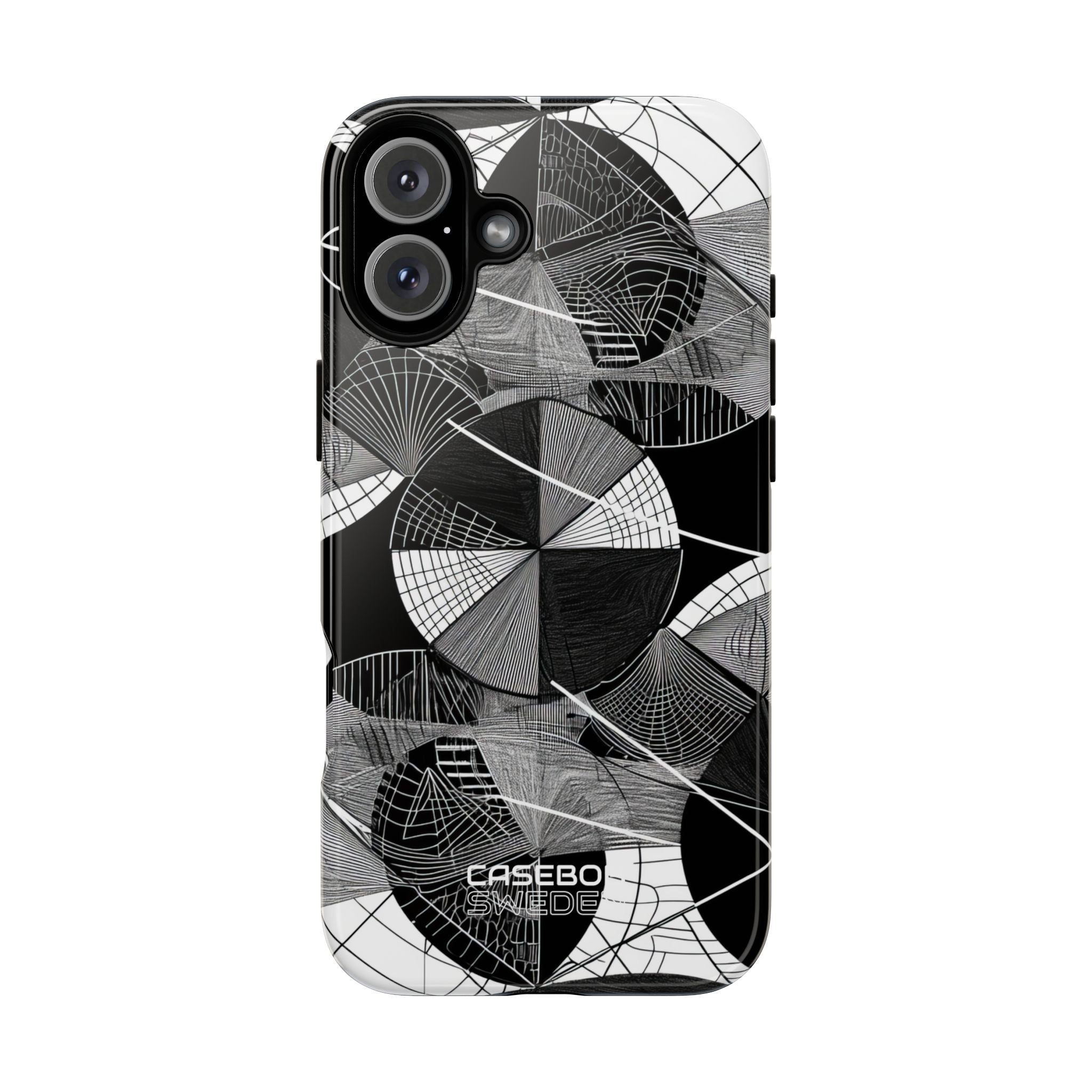 Labirinto a Cerchio Monocromatico iPhone 16 - Tough