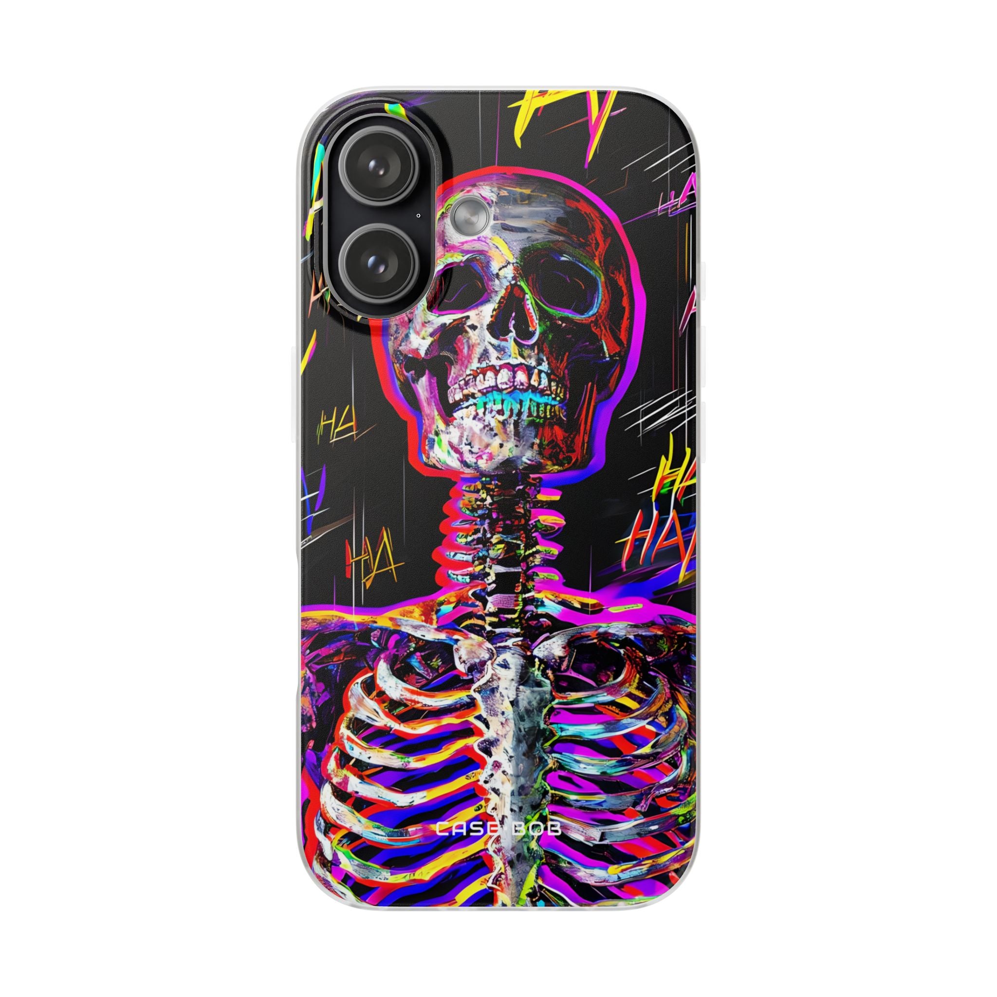 Neon Skeleton Laugh iPhone 17 Case - Soft