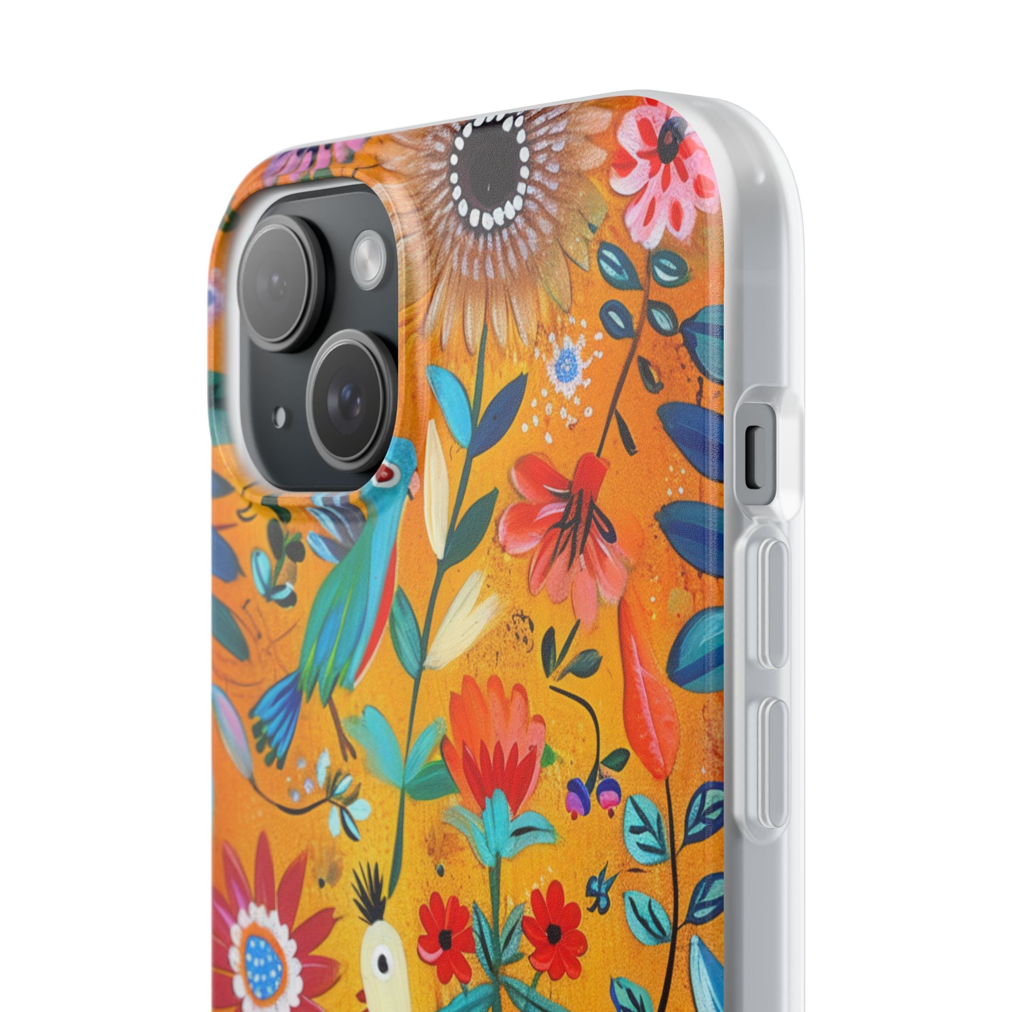 Colorful Birds Bloom iPhone 15 Plus Case - Soft