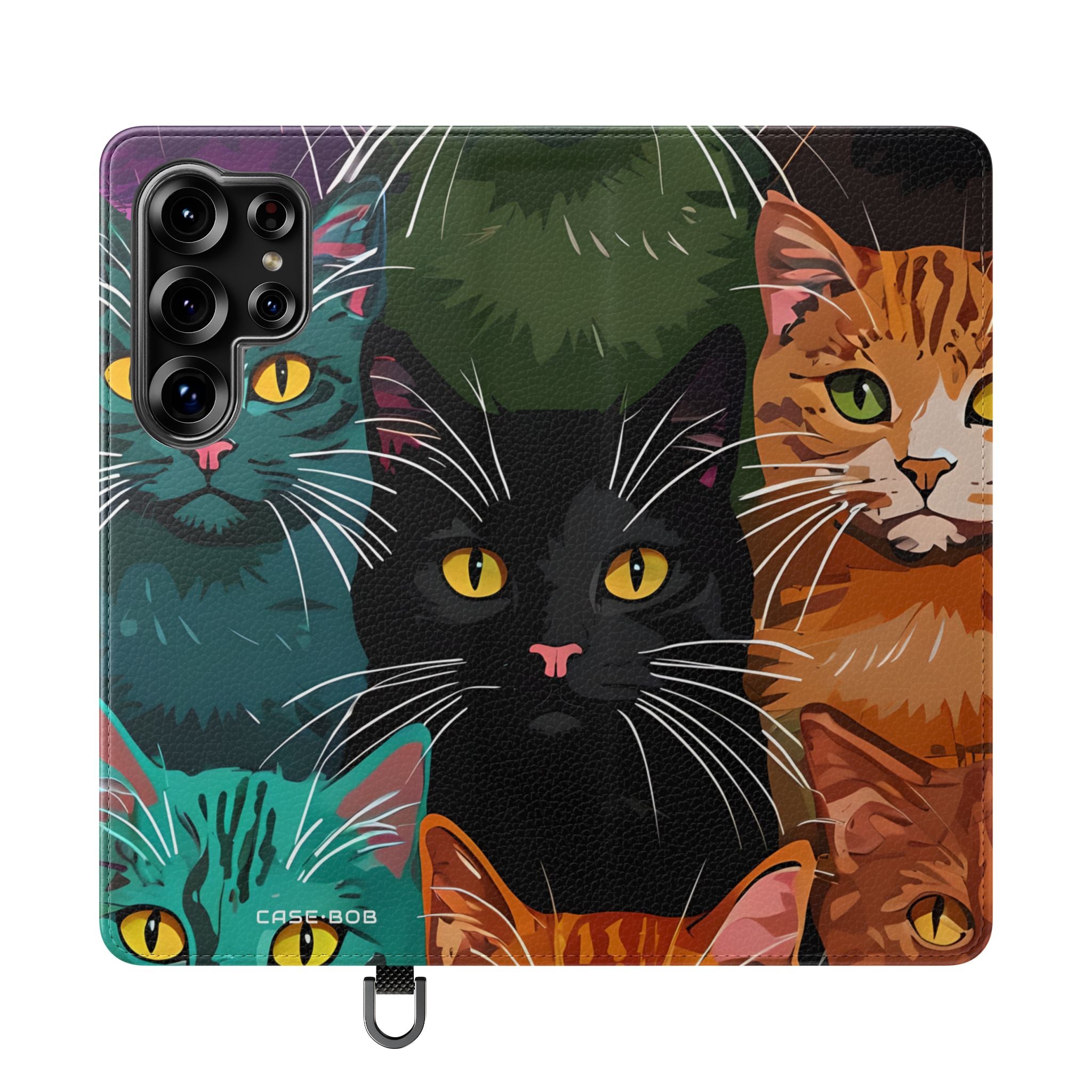 Cat Grid Neon - Samsung S25 Ultra Case - Wallet