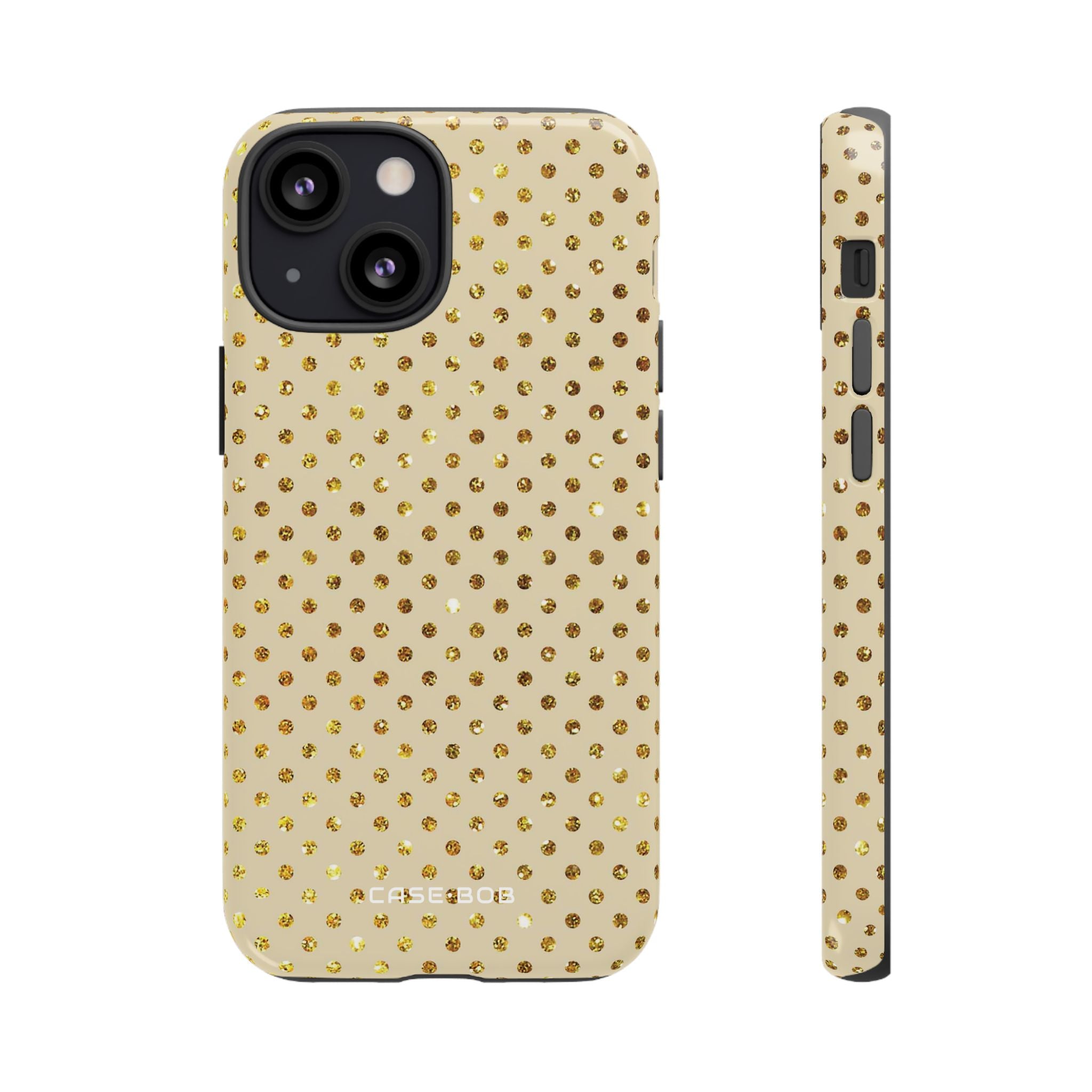 Gold Sparkle Grid iPhone 13 Mini Case - Tough