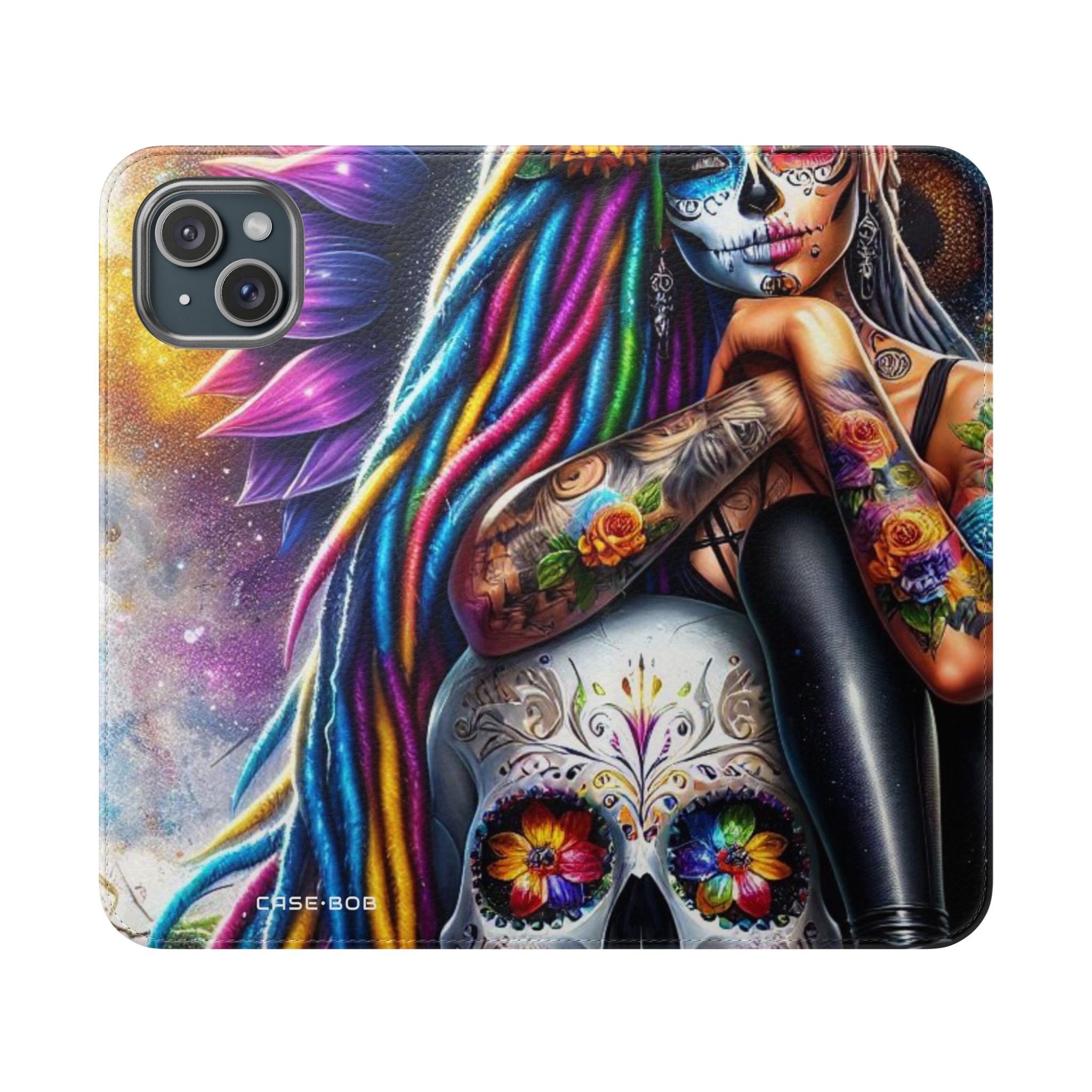 Skull Bloom - iPhone 15 Plus Case - Wallet