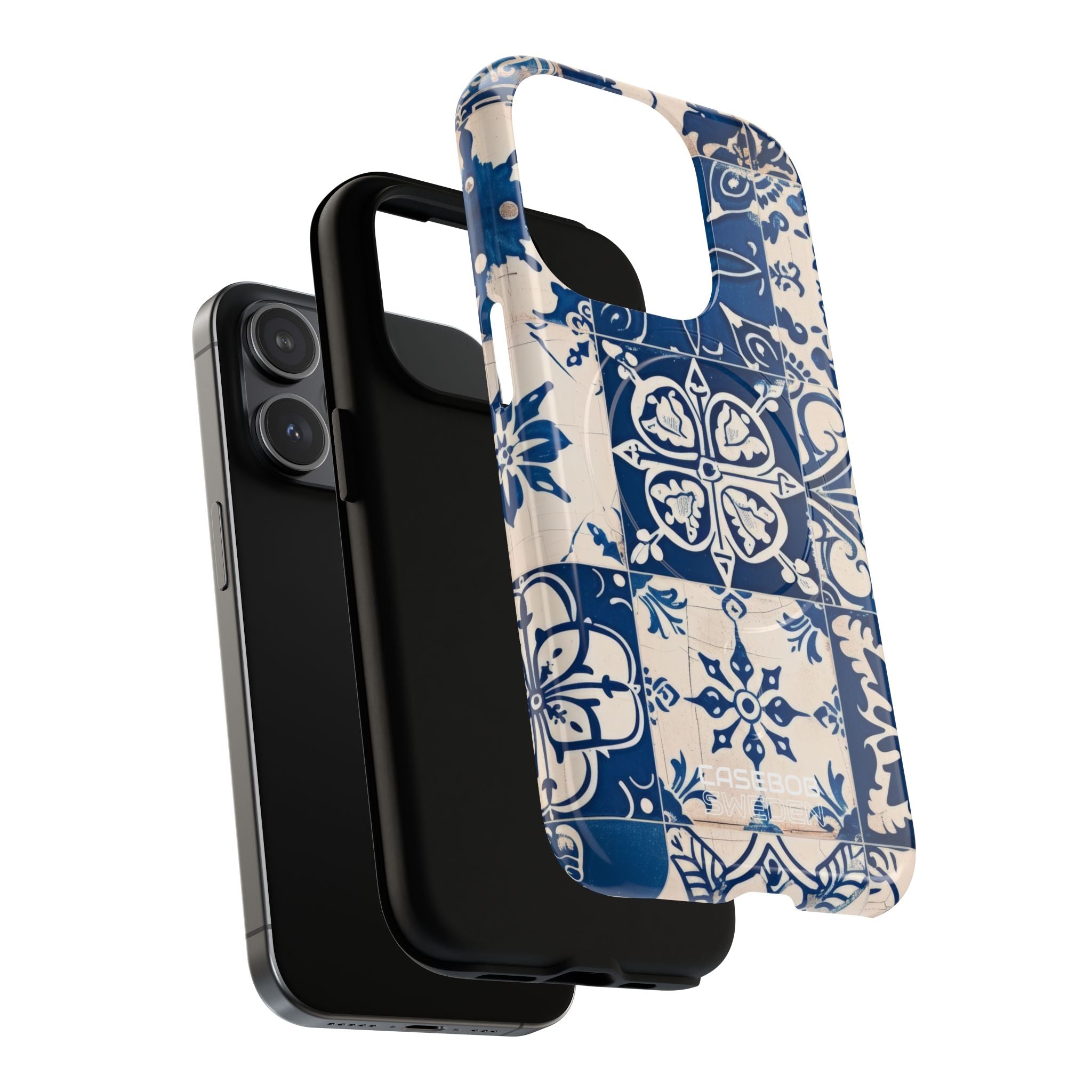 Ornate Blue Tiles iPhone 15 - Tough+