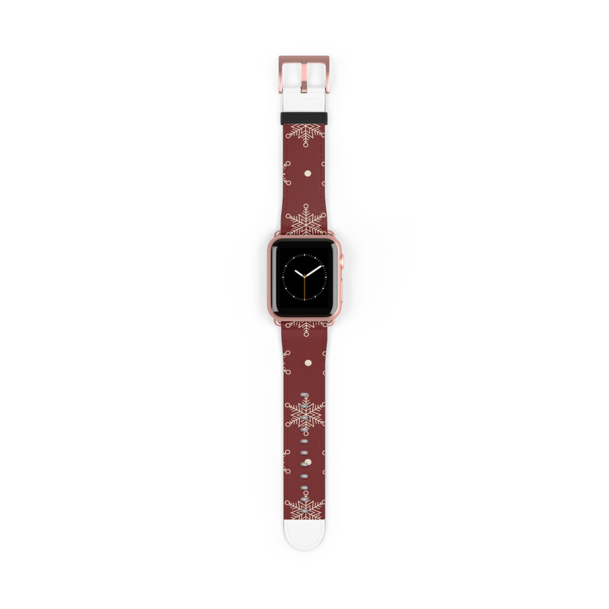 Cream Snowflakes Crimson - Watch Band
