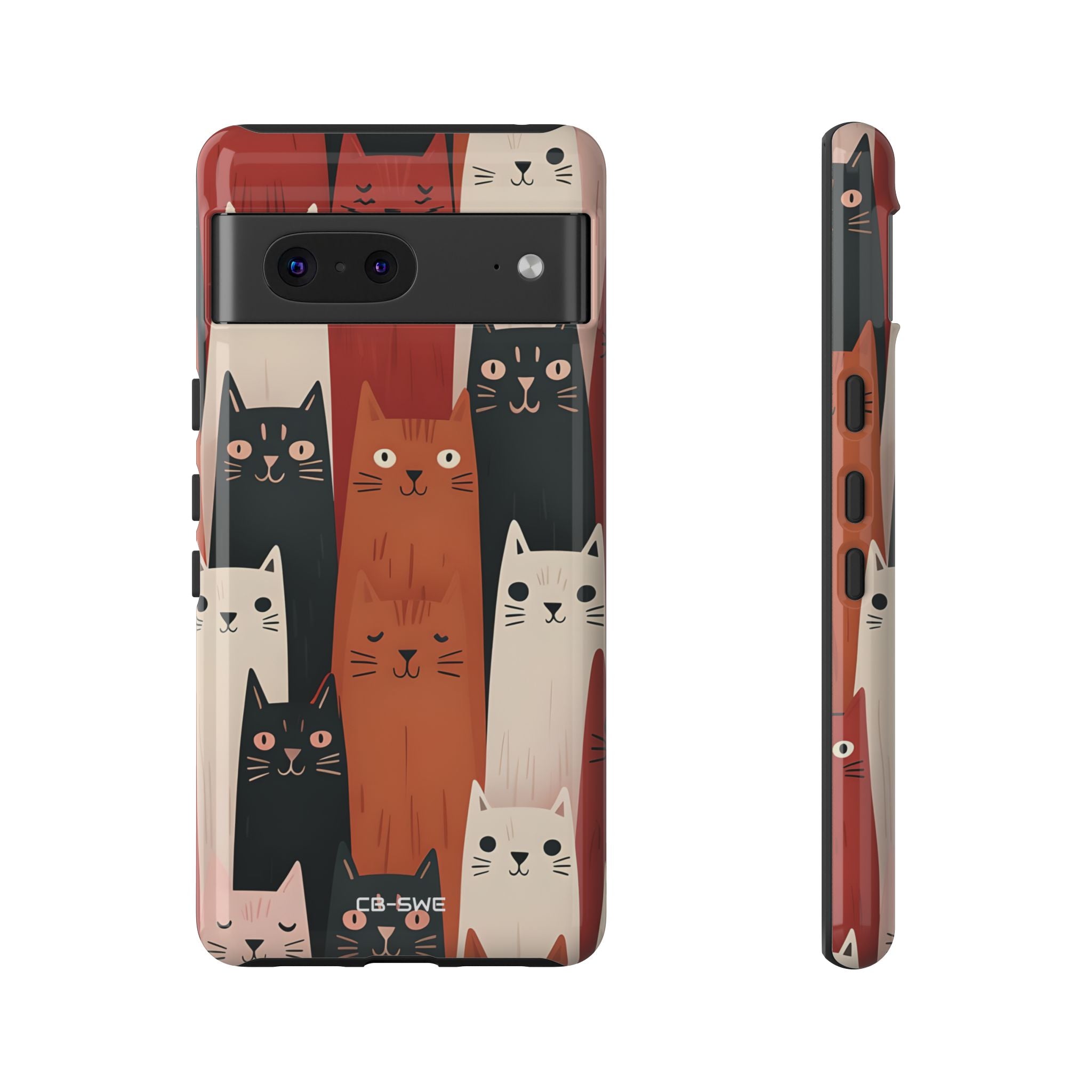 "Whimsical Cat Assembly" - Google Pixel Case