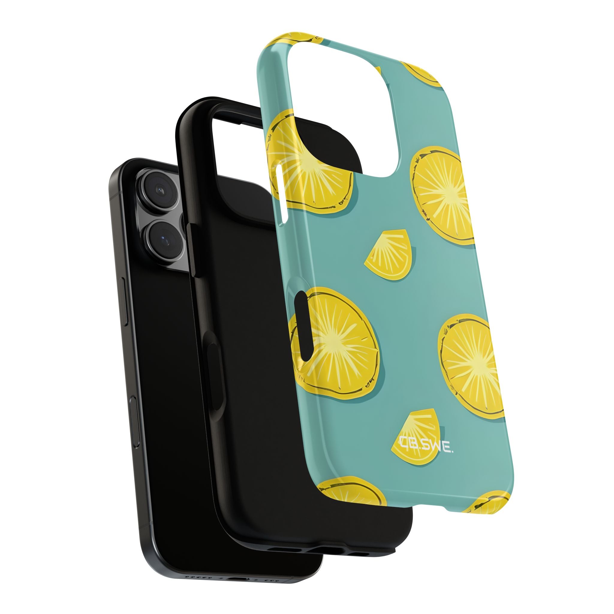 Bright Yellow Pineapple Slice on Teal iPhone 16 - Tough
