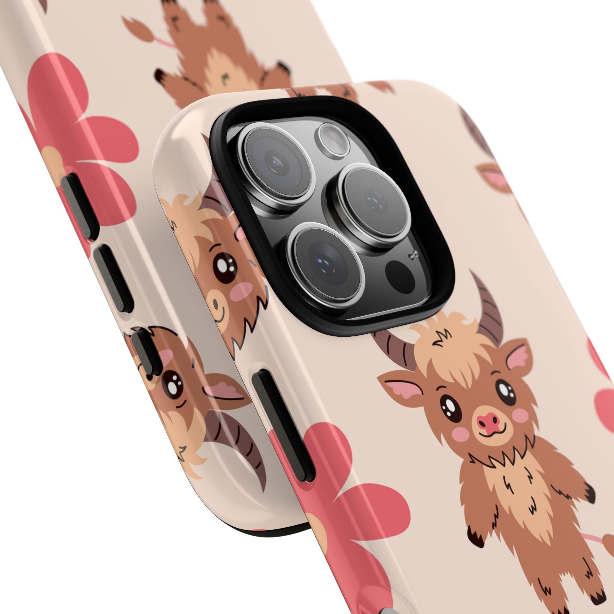 Cute Cattle & Flowers - iPhone Case