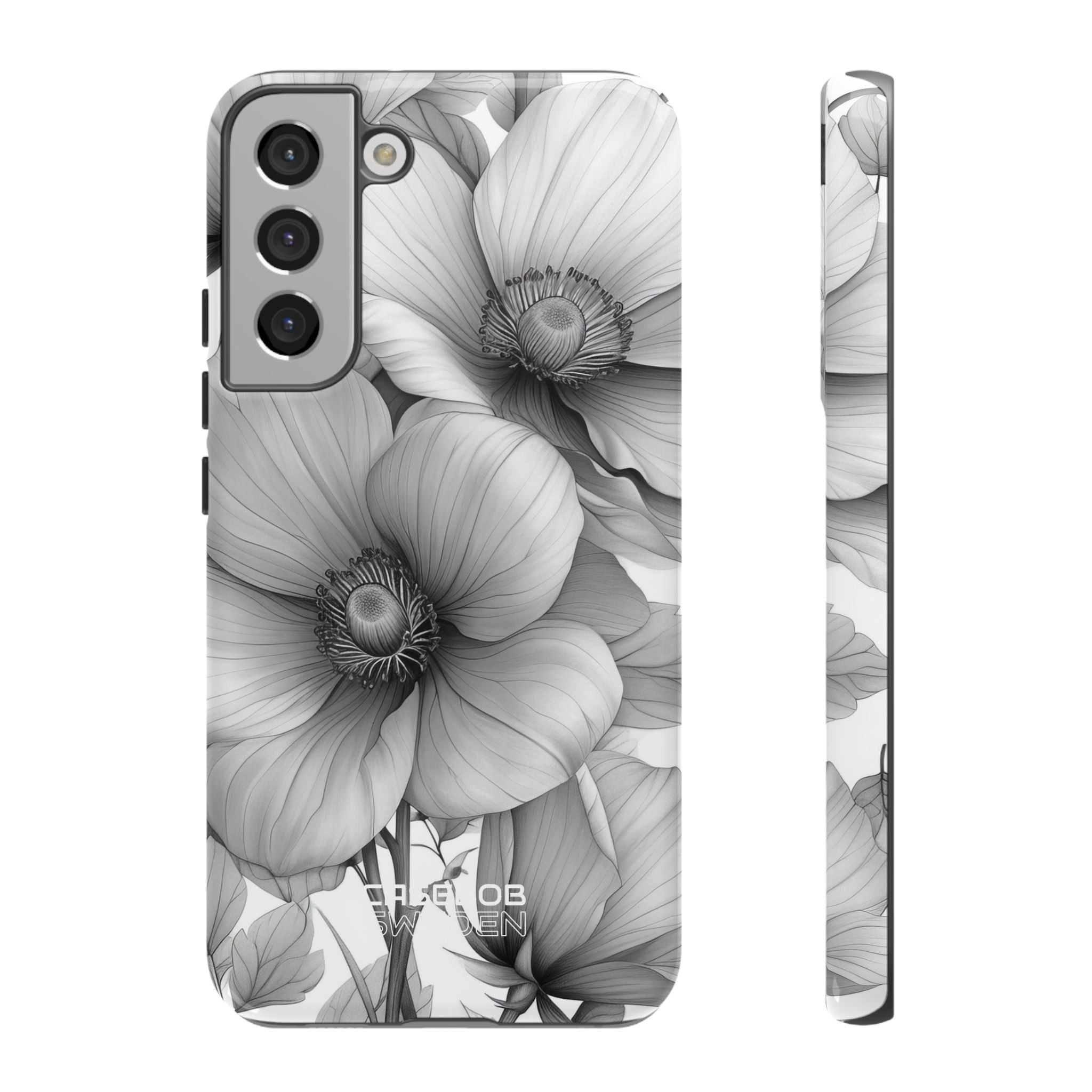Grayscale Floral Harmony Samsung S22 - Tough