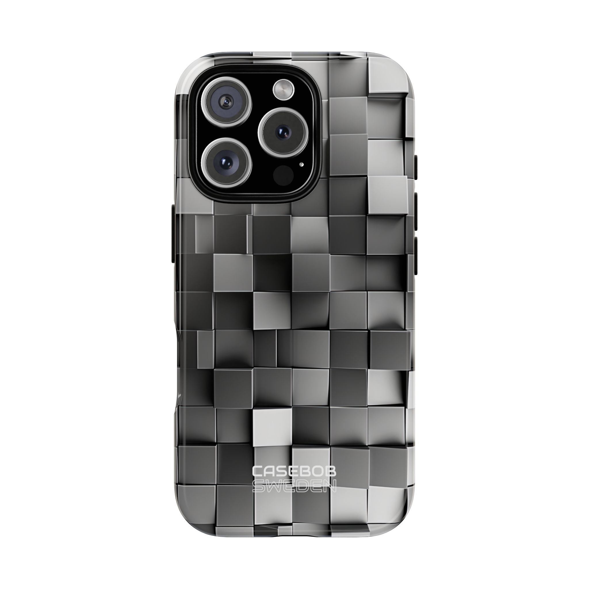 Monochrome Cube Depth iPhone 16 - Tough