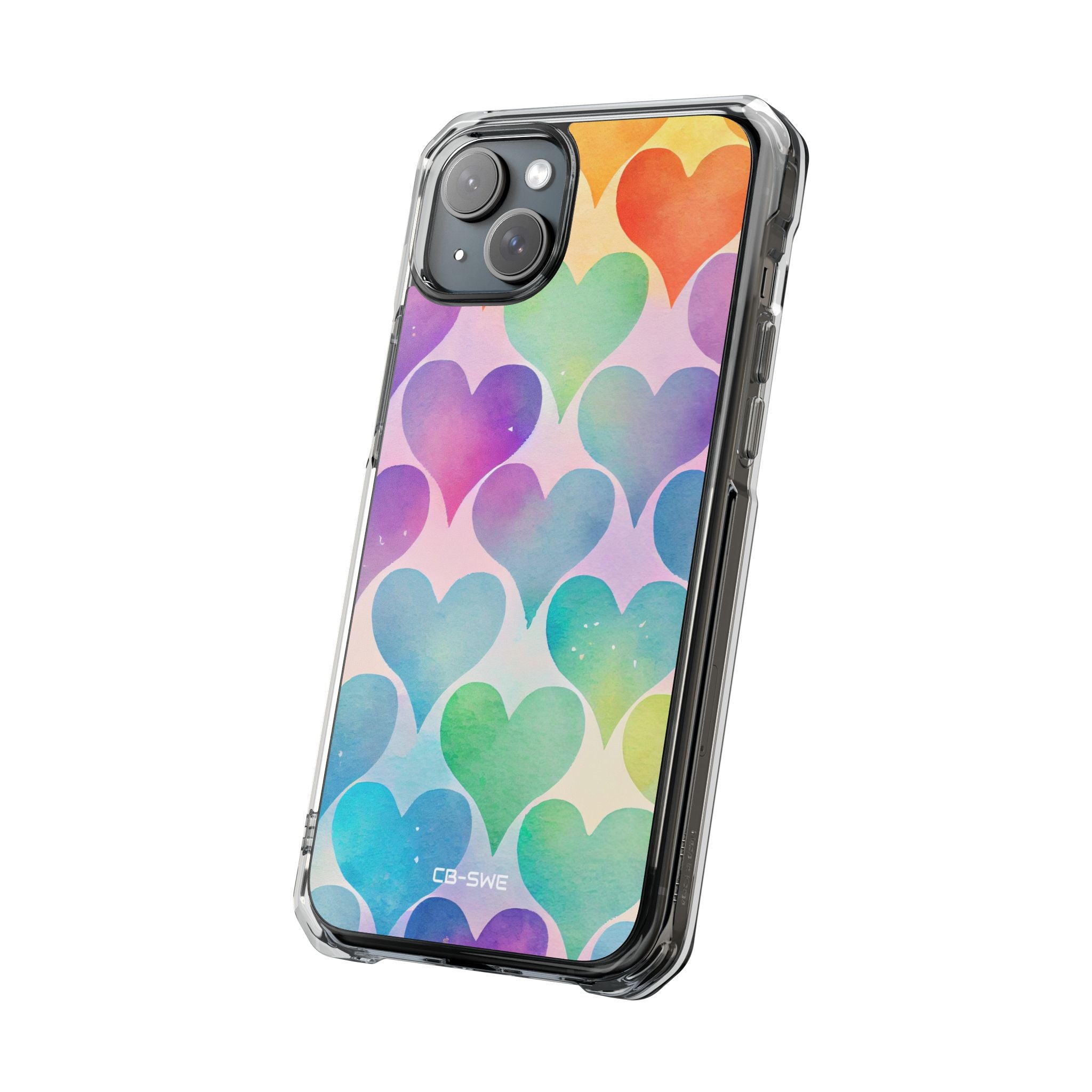 Watercolor Heart Symphony iPhone Case - Impact