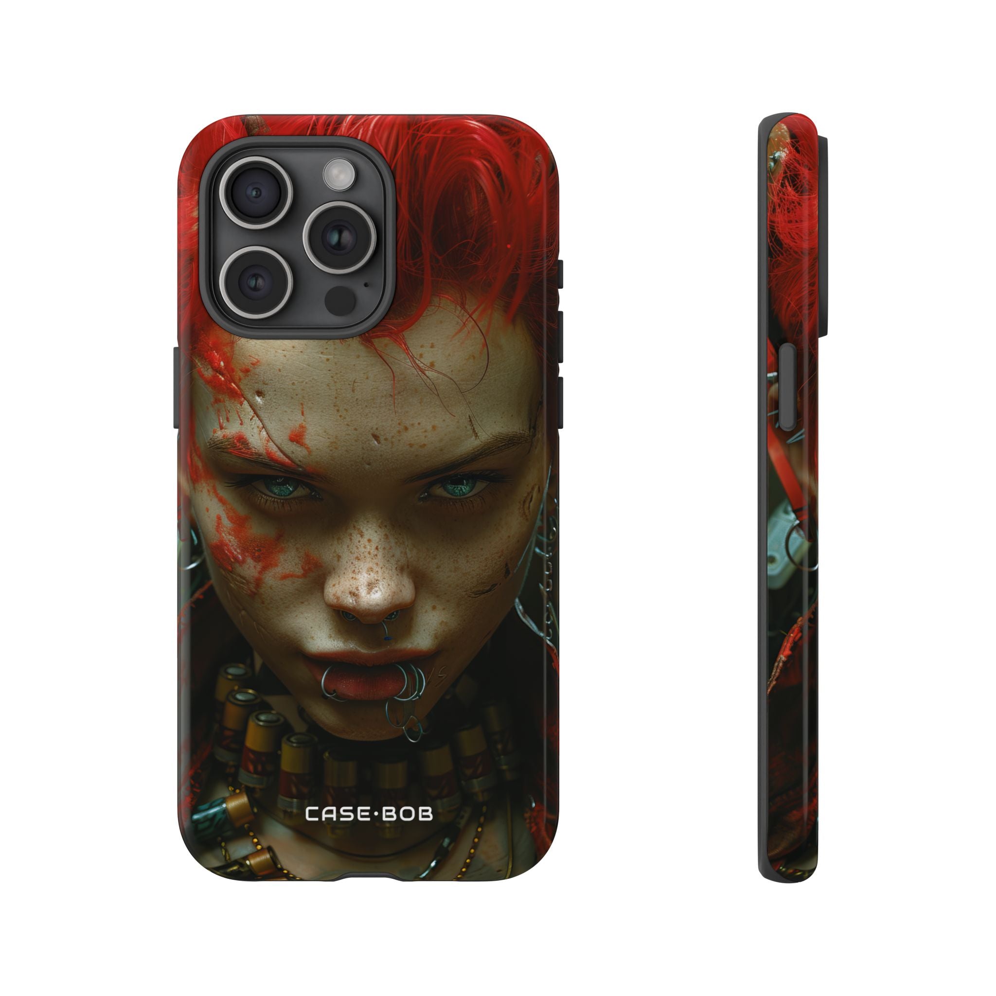 Red Spike Gaze iPhone 15 Pro Max Case - Tough