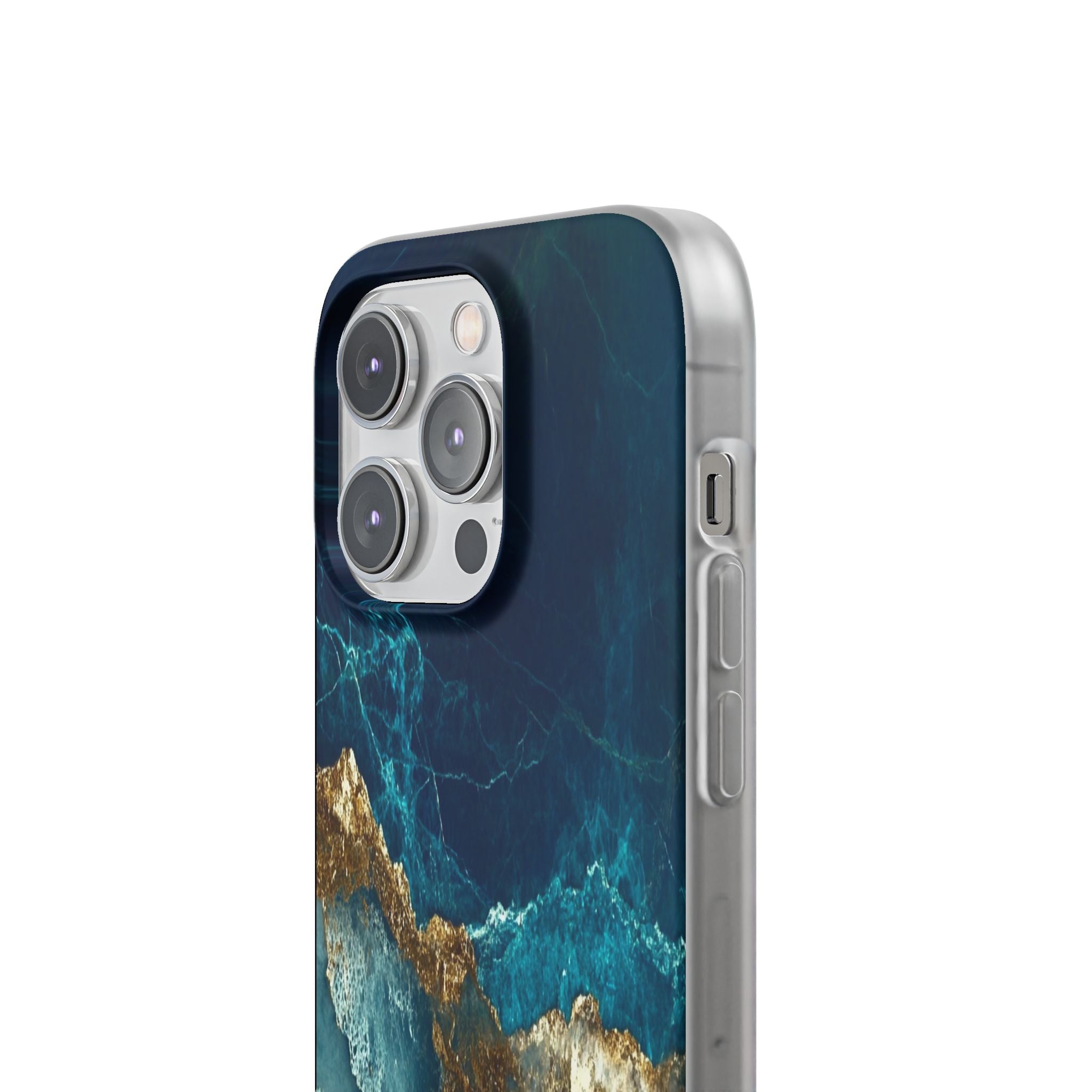 Jagged Gold Split iPhone 14 Pro Case - Soft