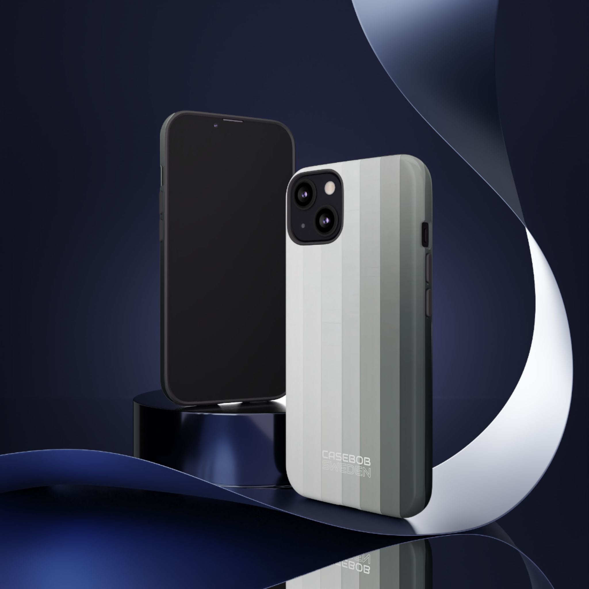 Silver Gradient Stripes iPhone 13 - Tough