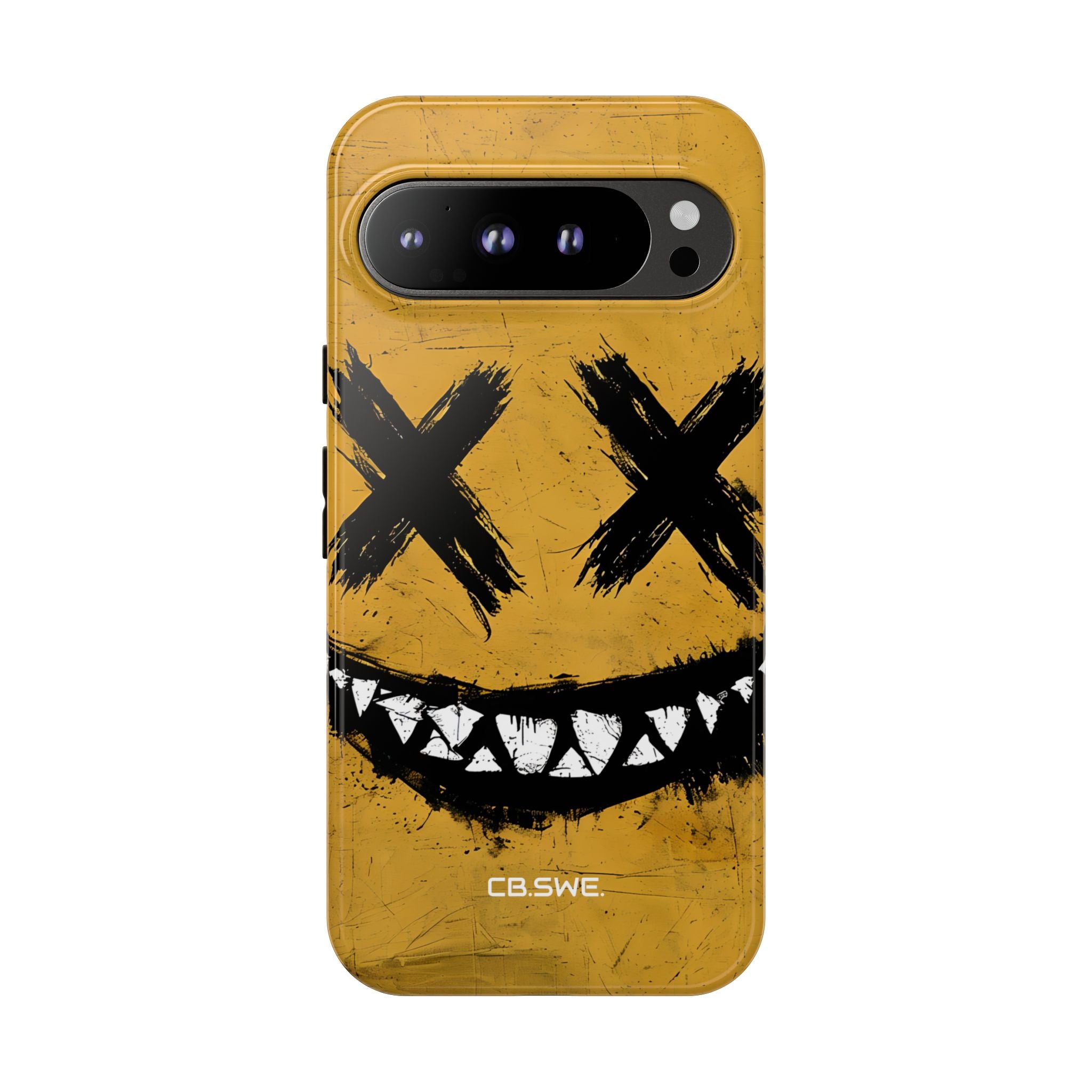 Sinister Smiling Face Grunge Illustration Google Pixel 9 - Tough