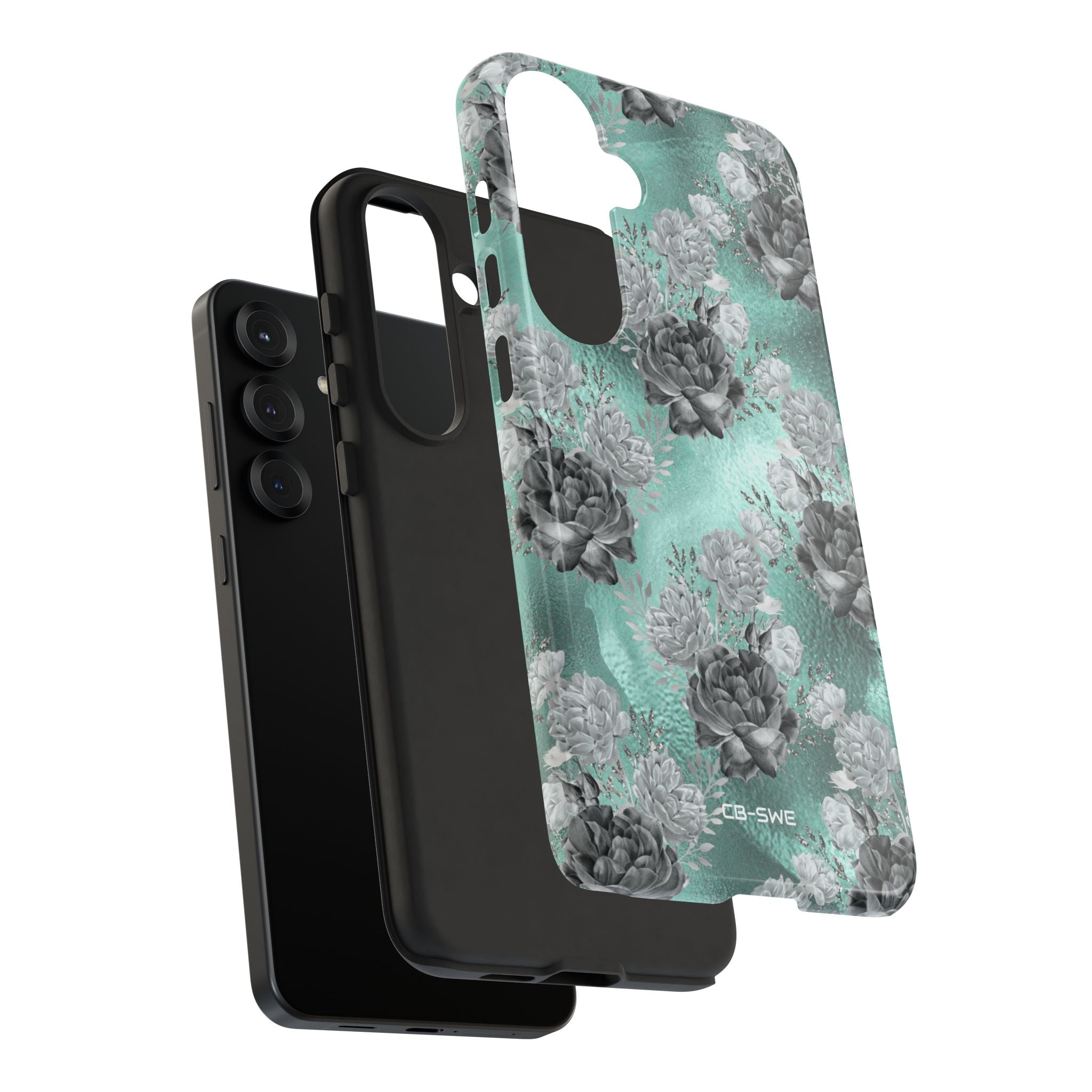 Teal Floral Elegance - Samsung Case