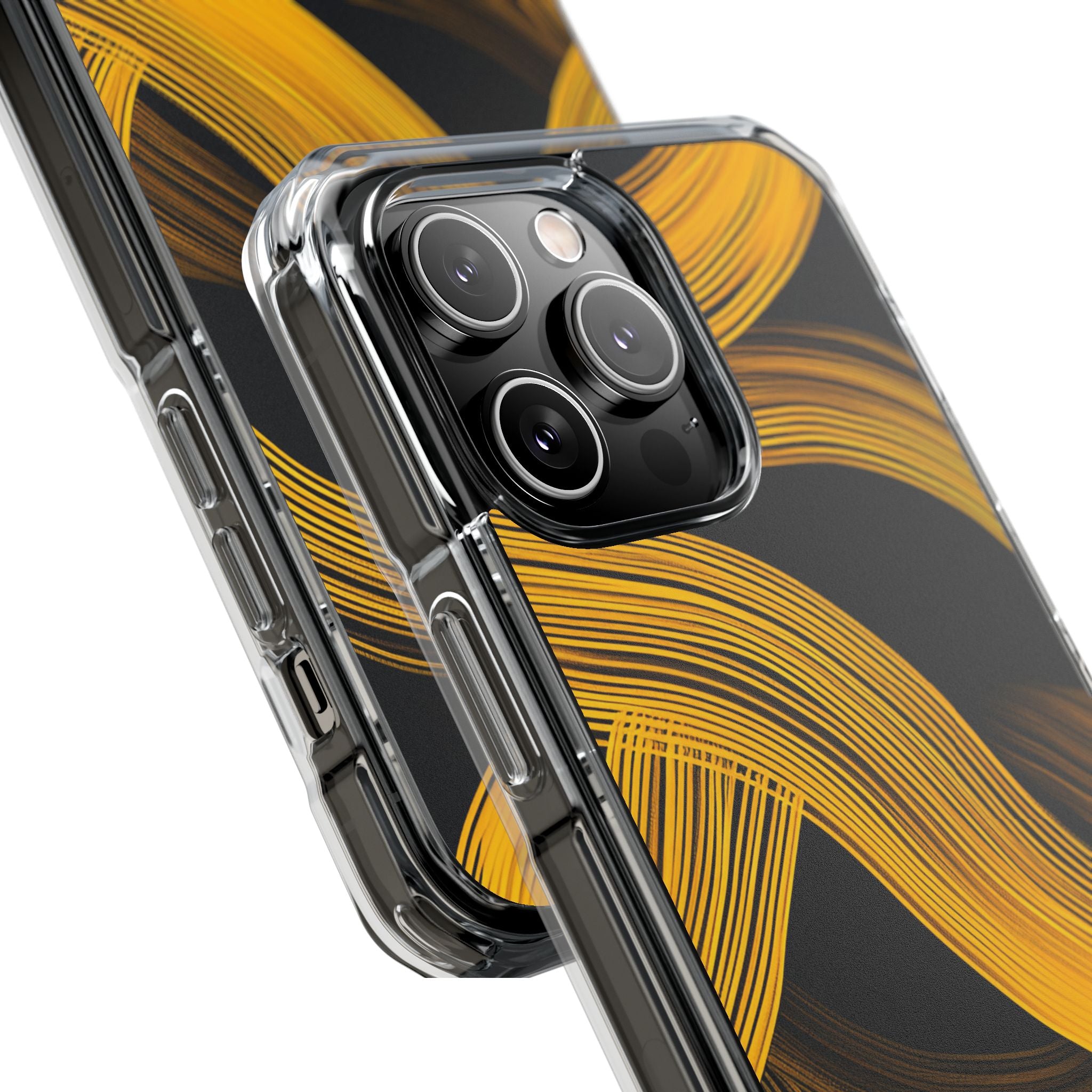 Yellow Flow Lines iPhone 14 - Impact Clear+