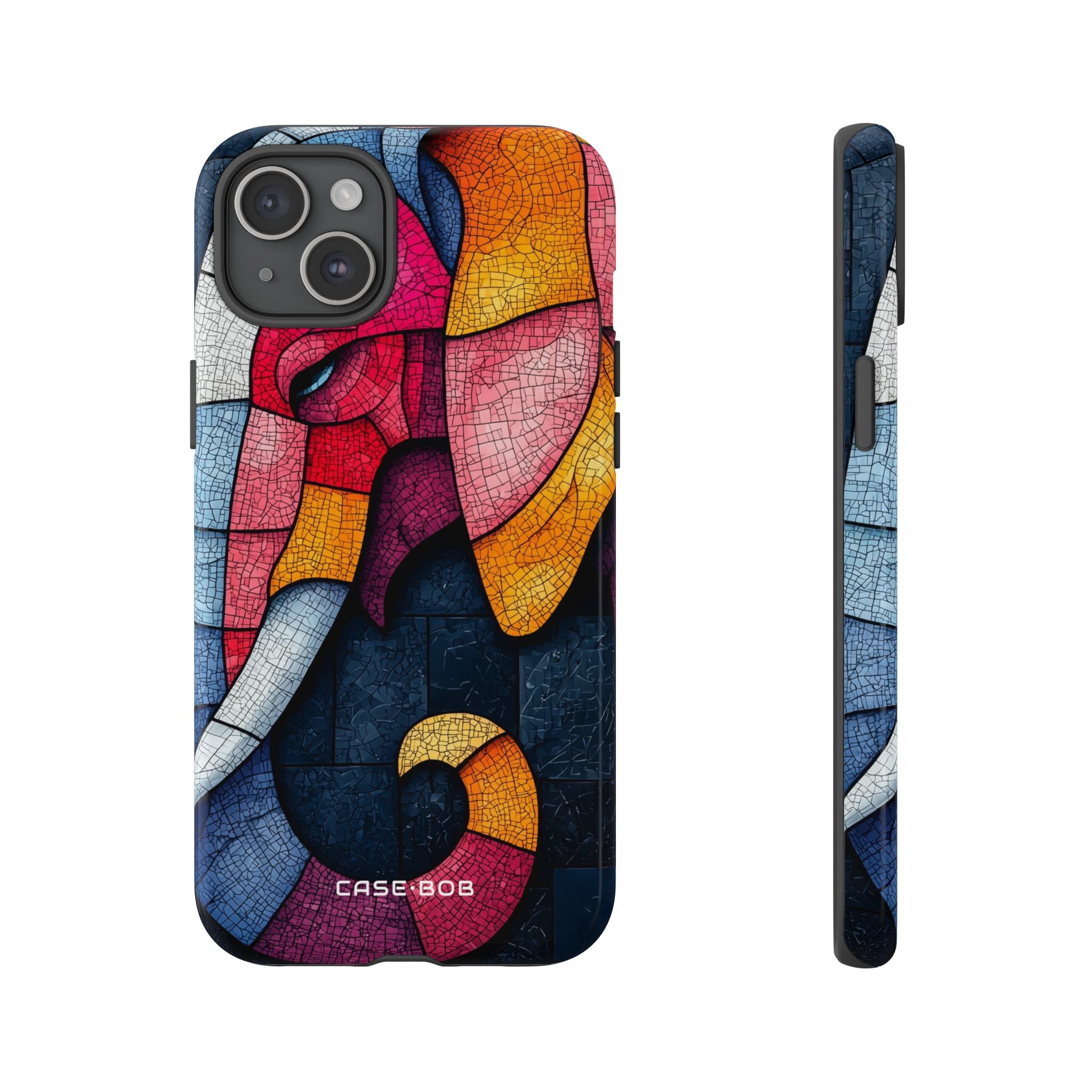 Elephant Mosaic iPhone 15 Plus Case - Tough