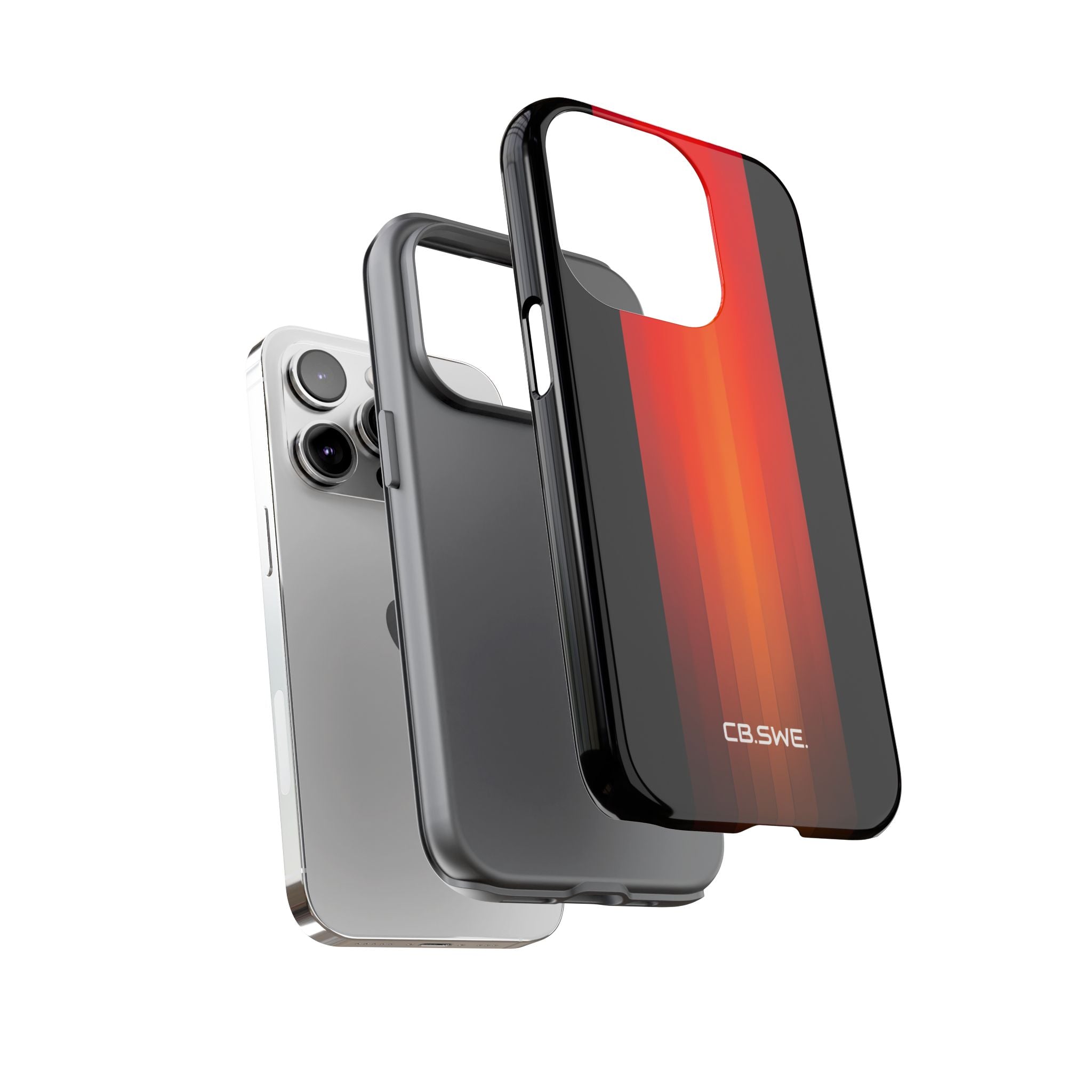 Vibrant Red to Black Gradient Minimalist Phone iPhone 14 - Tough