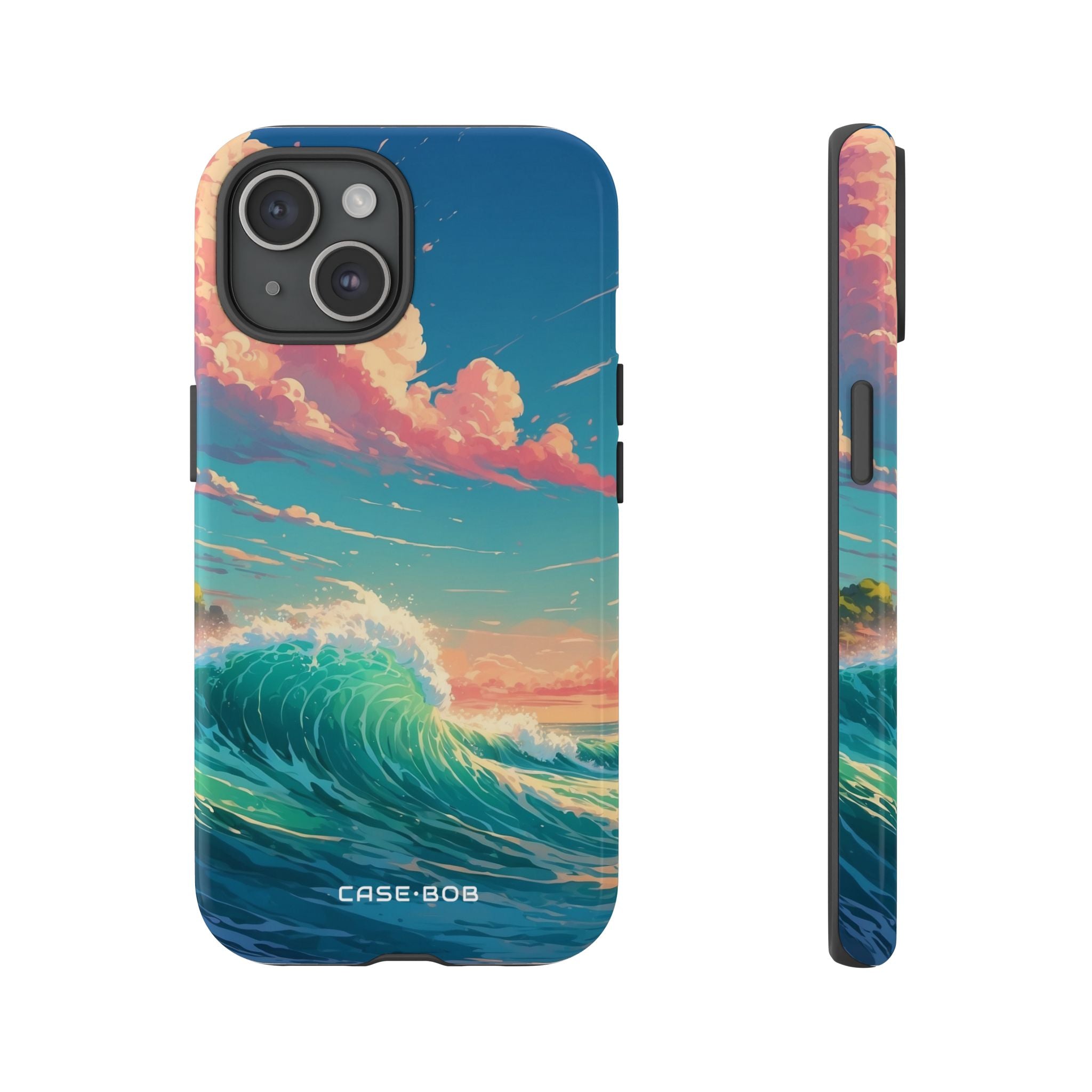 Turquoise Curl iPhone 15 Case - Tough