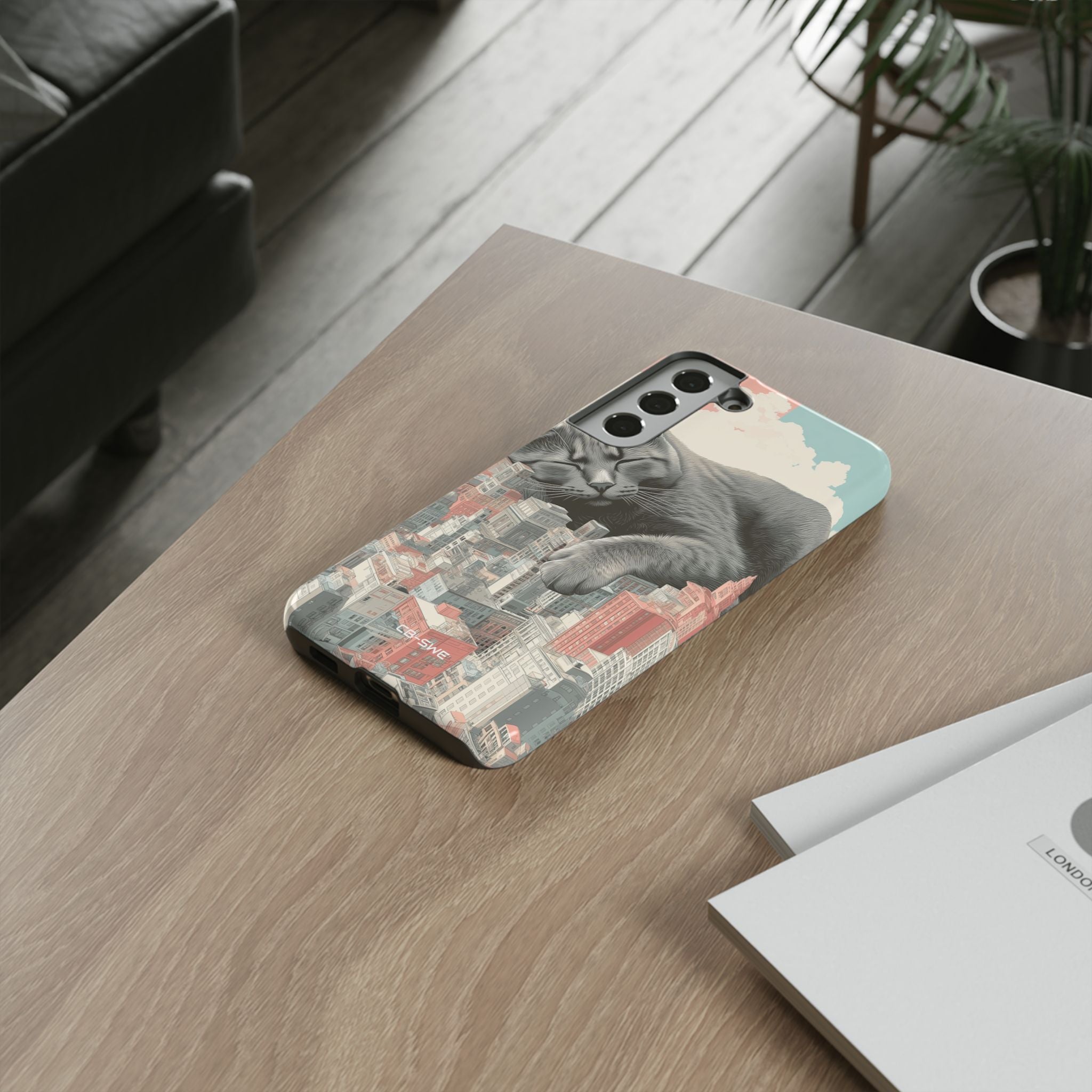 Cat Rests Over City - Samsung Case