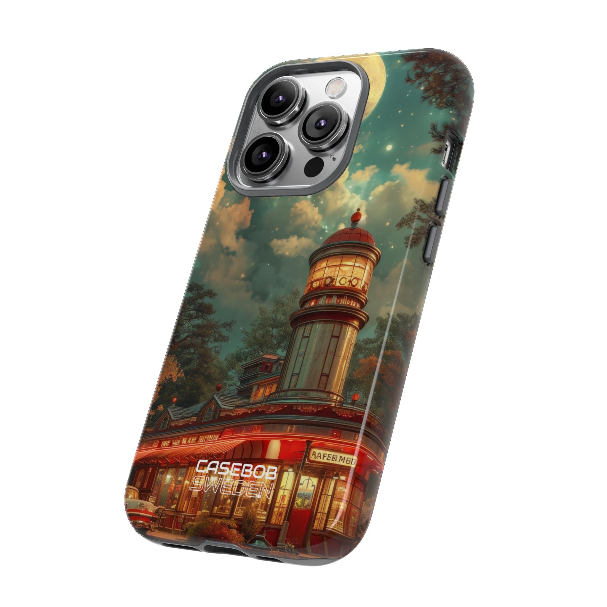 Retro Moonlight Cafe iPhone 14 - Resistente