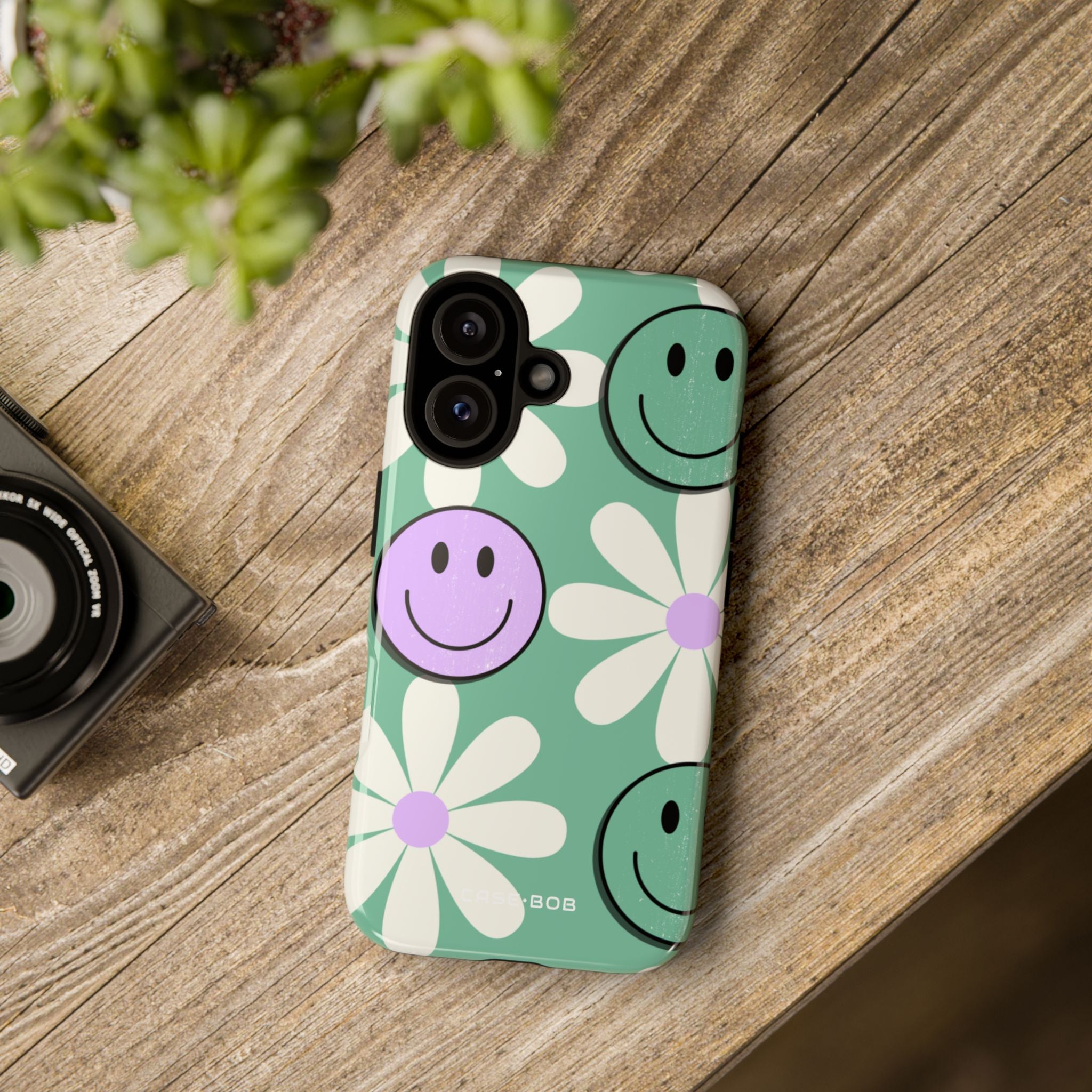 Smiley Daisy Glow iPhone 16 Case - Tough