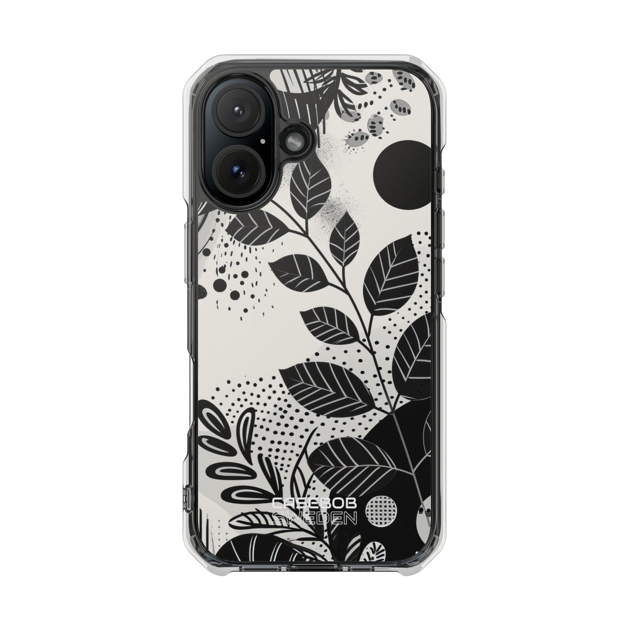 Monochrome Leaf Rhythm iPhone 16 - Impact Clear+