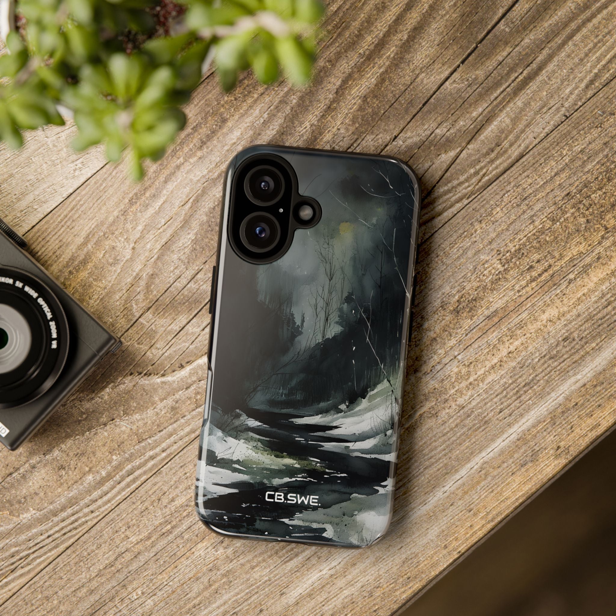 Moody Winter Landscape Watercolor Art Phone Cover iPhone 16 - Tough