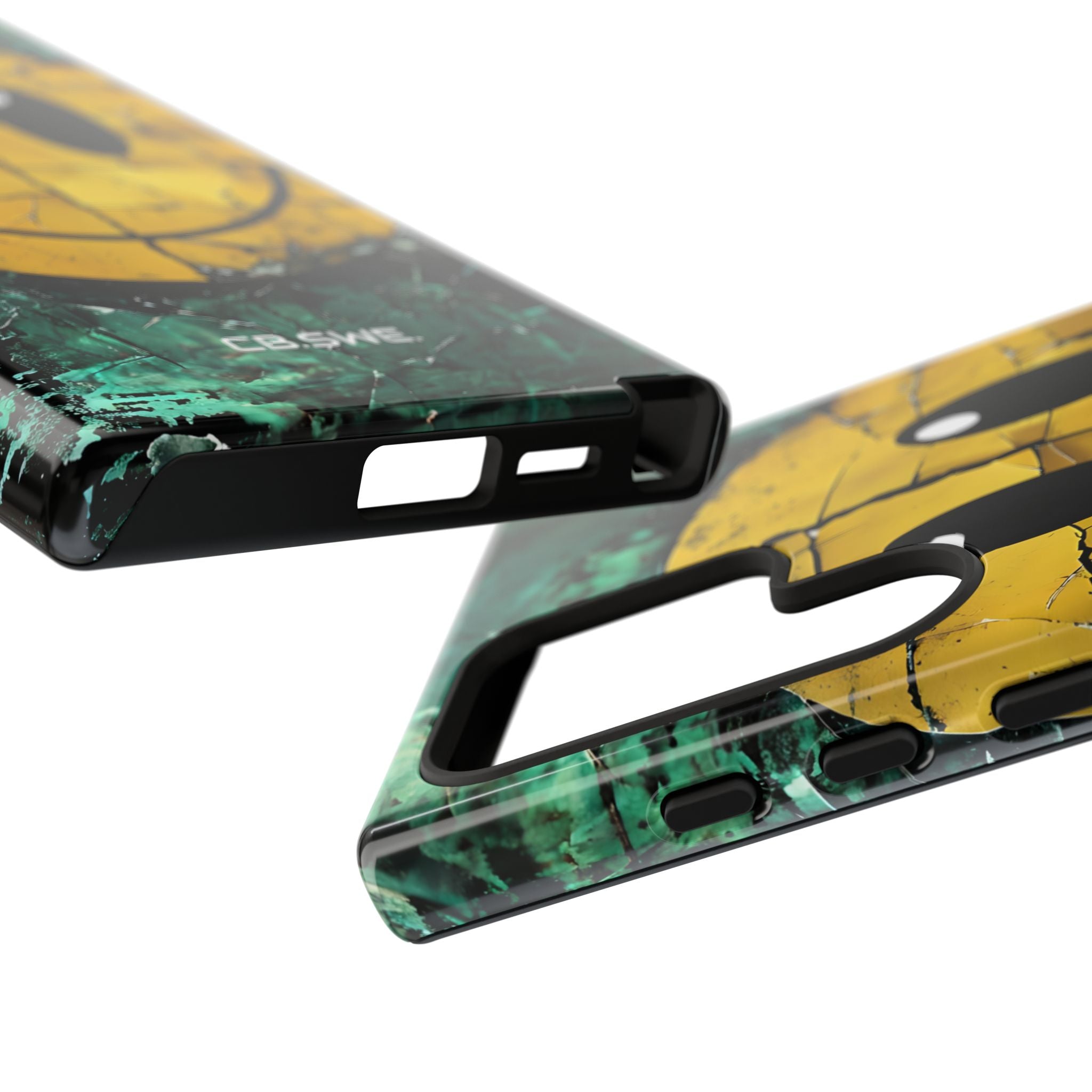 Distressed Gelbes Smiley Gesicht Digital Art Handyhülle Samsung S24 - Robust