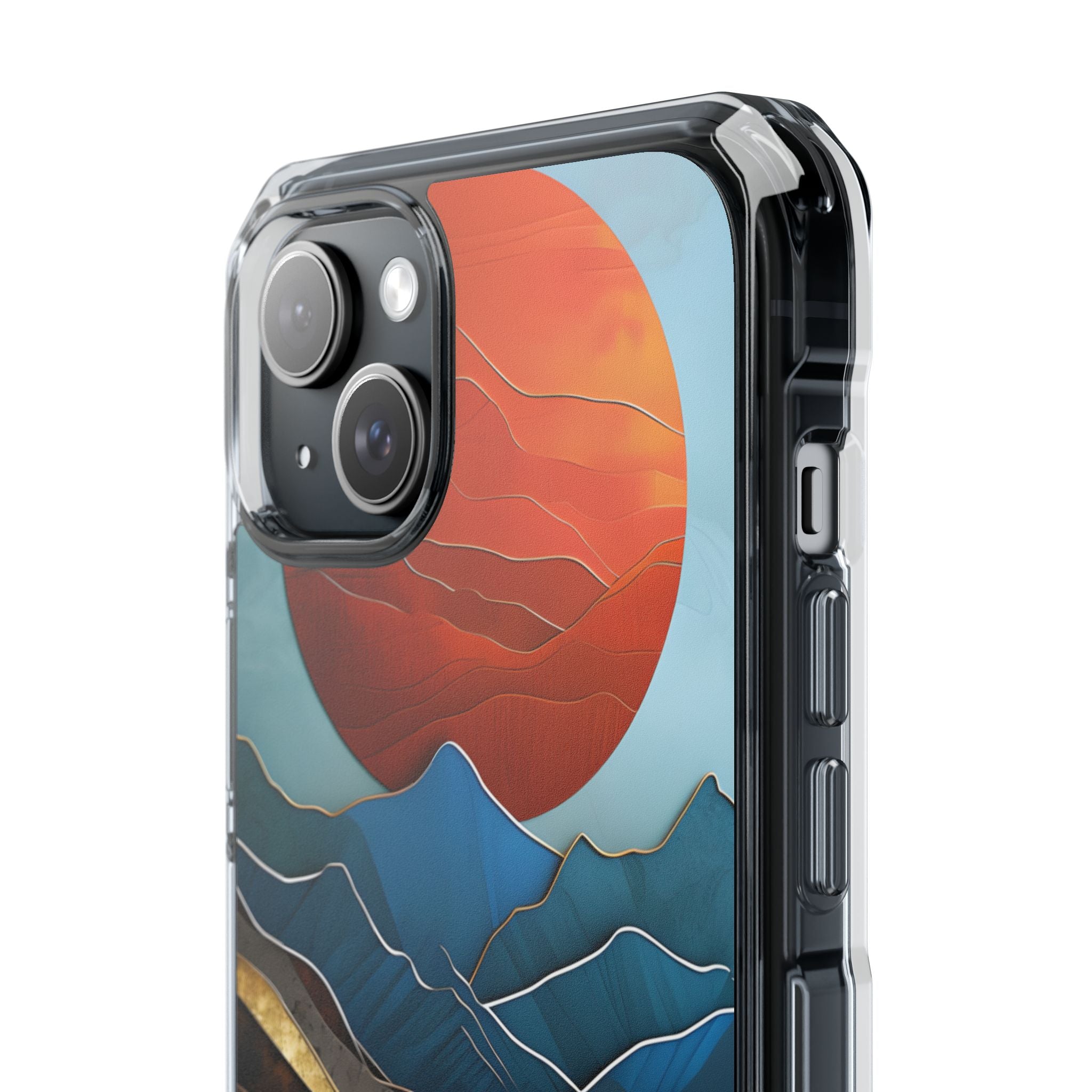 Sunset Geometry Waves iPhone Case - Impact