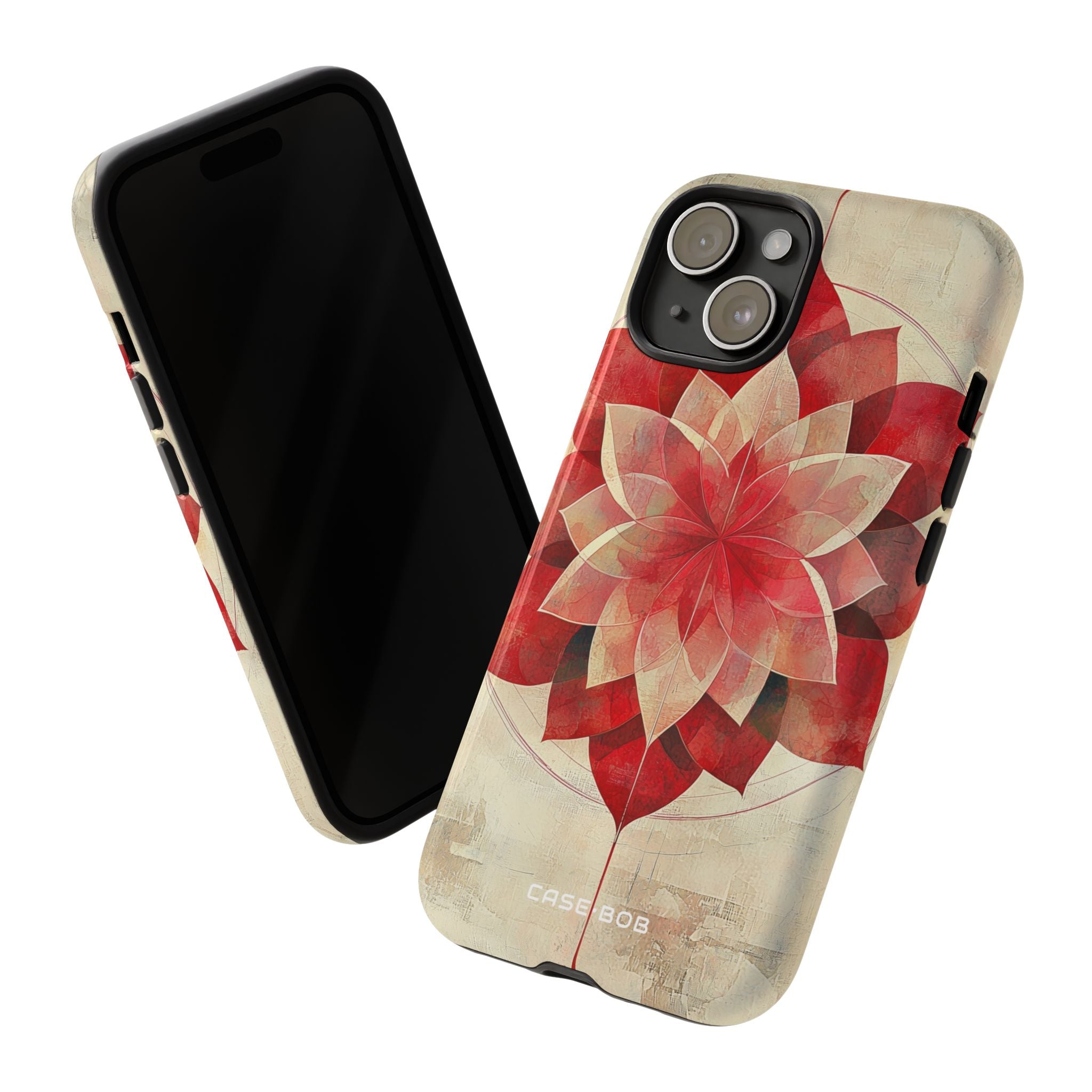 Crimson Bloom iPhone 15 Case - Tough