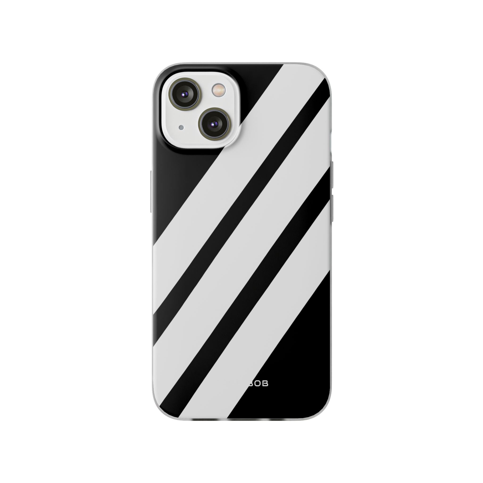Diagonal Bands Noir iPhone 14 Case - Soft