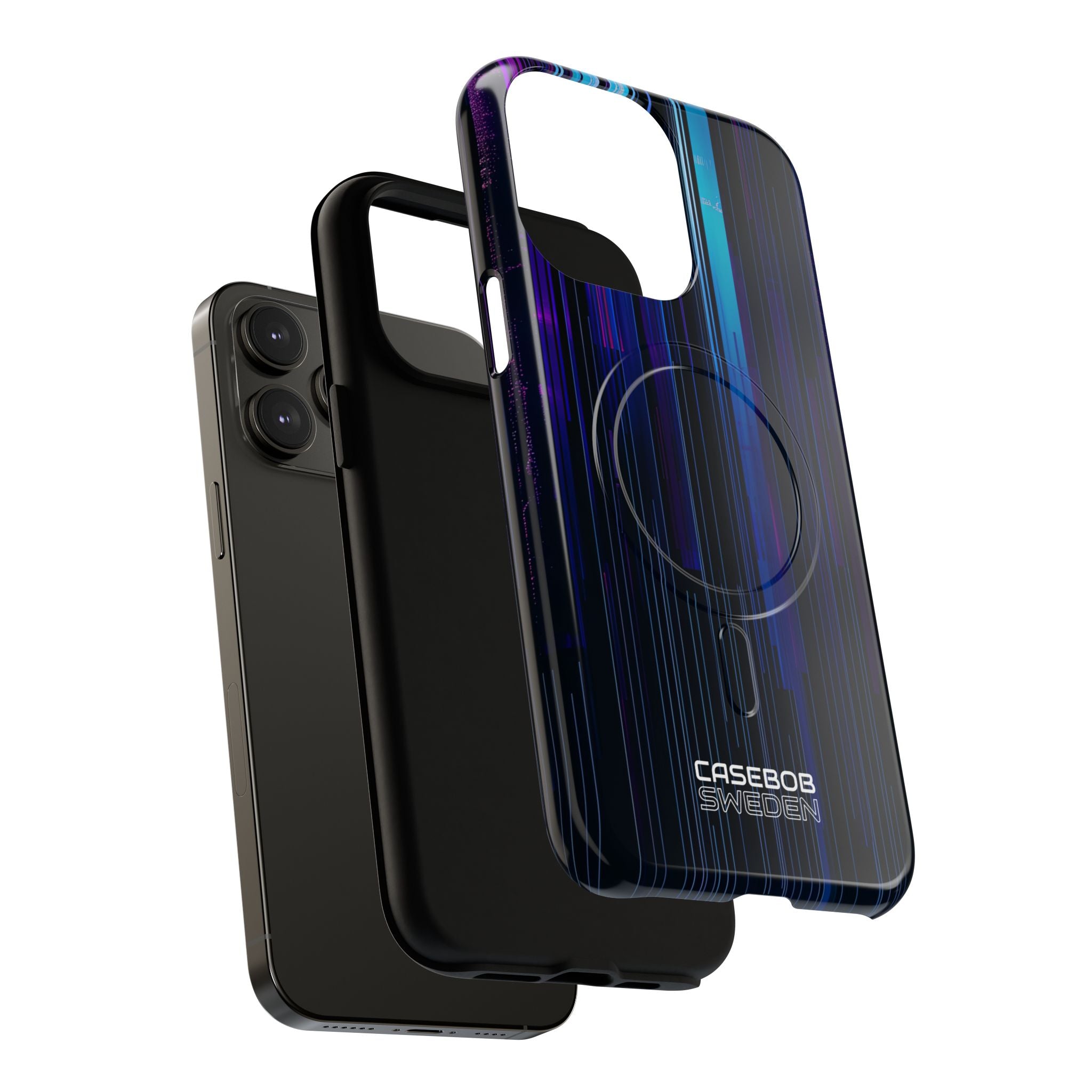 Neon Glitch Stripes iPhone 14 - Tough+