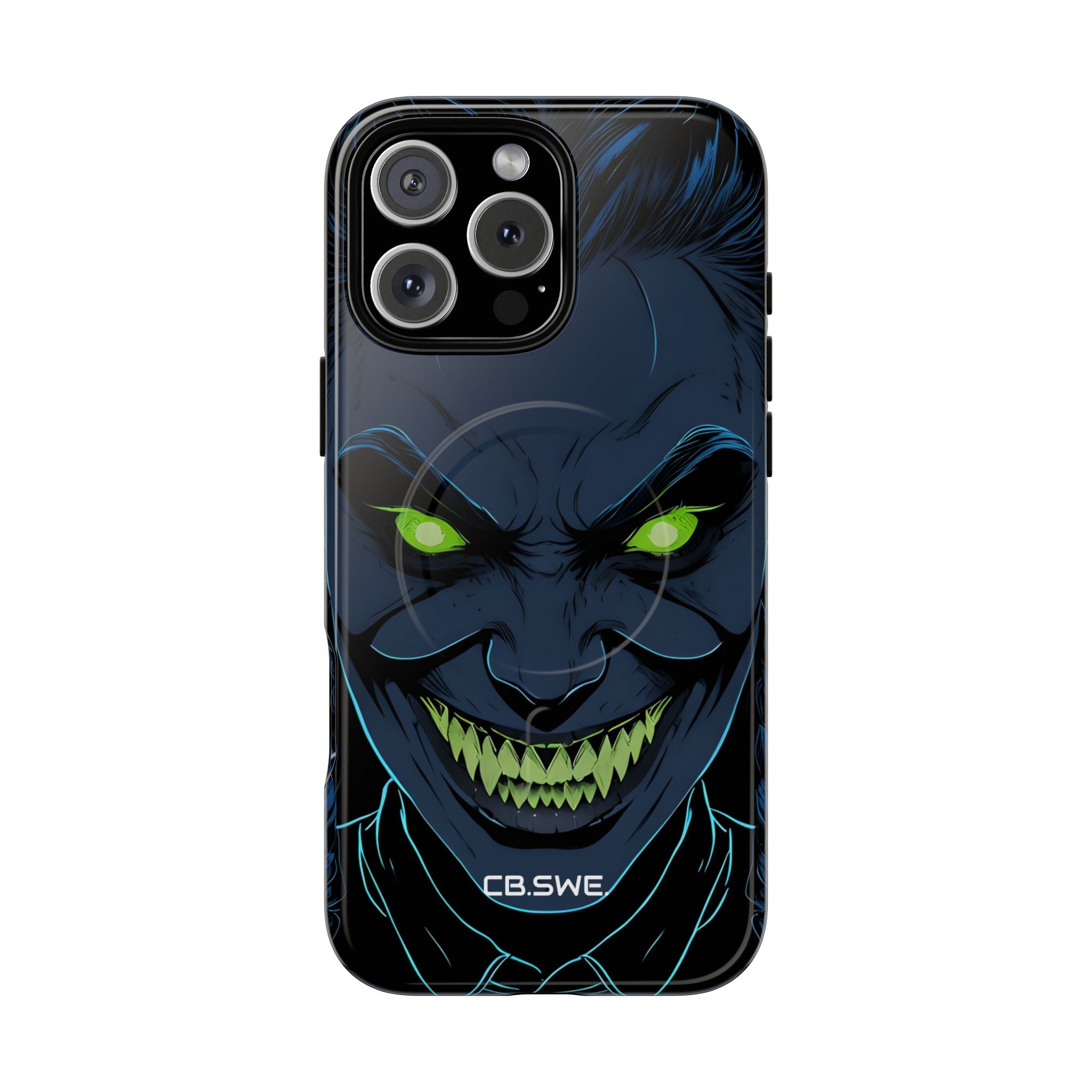 Eerie Sinister Character Neon Green Eyes iPhone 16 - Tough+
