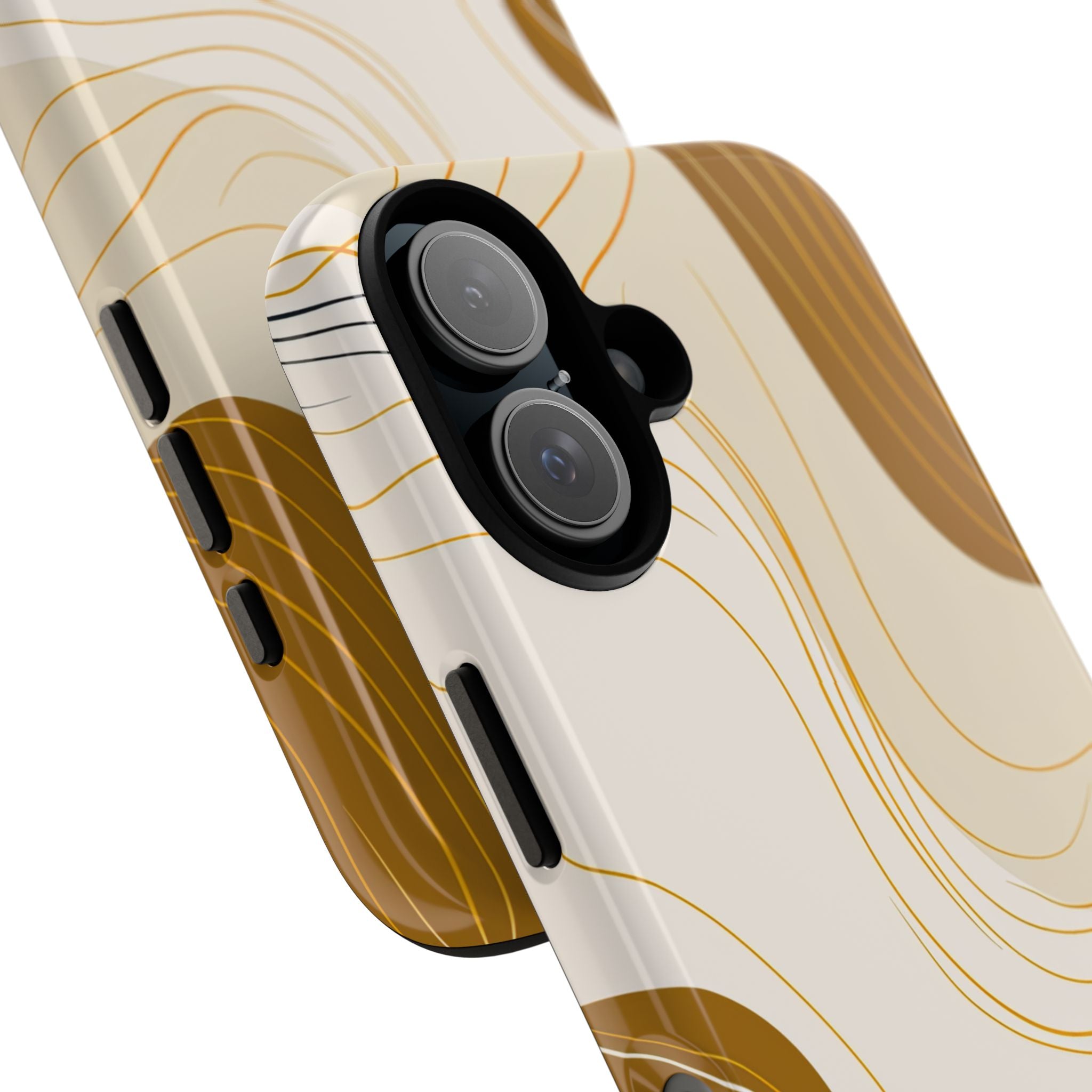 Golden Flow Lines iPhone 16 - Tough