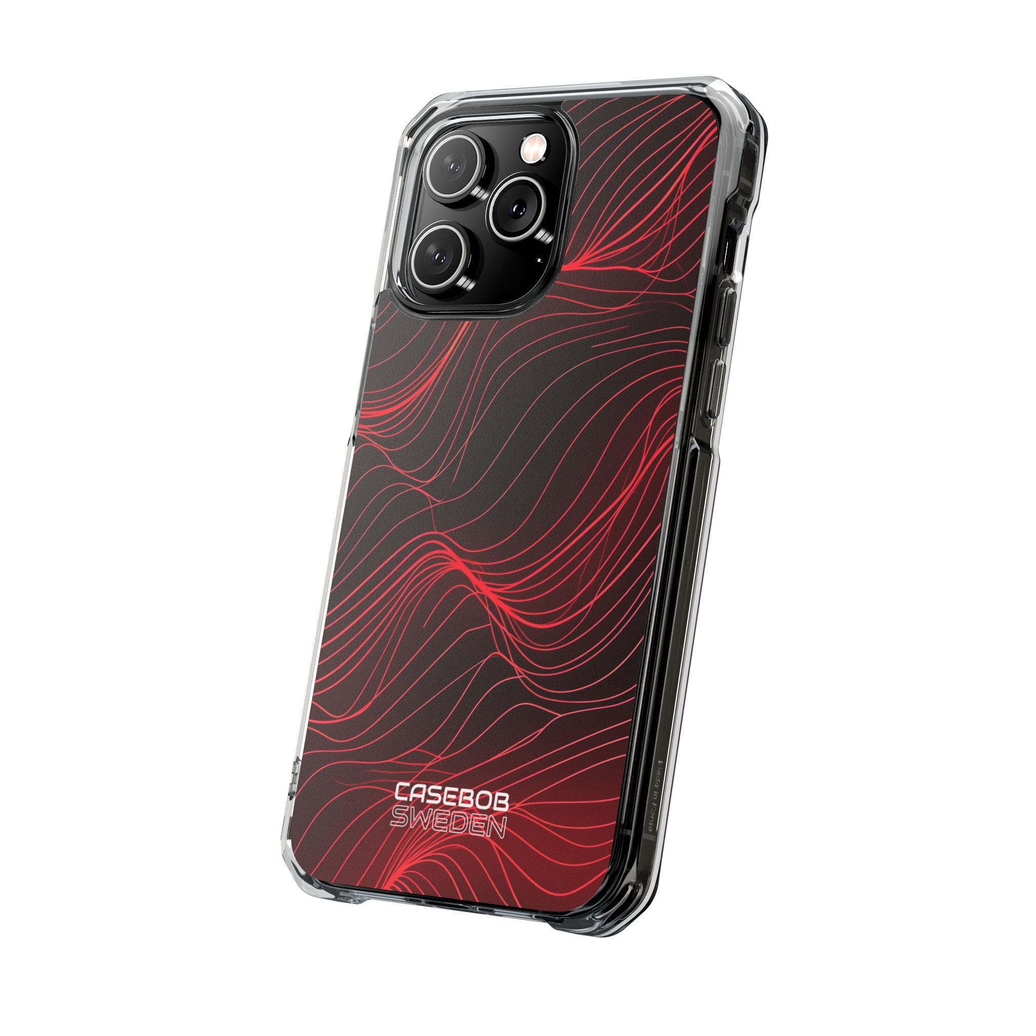 Crimson Waveform Flow iPhone 14 - Impact Clear+