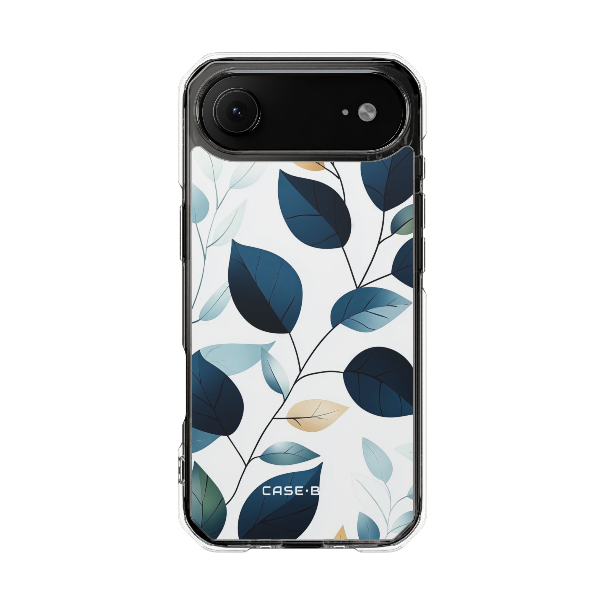 Navy Veined Leaves iPhone 17 Air Case - Impact