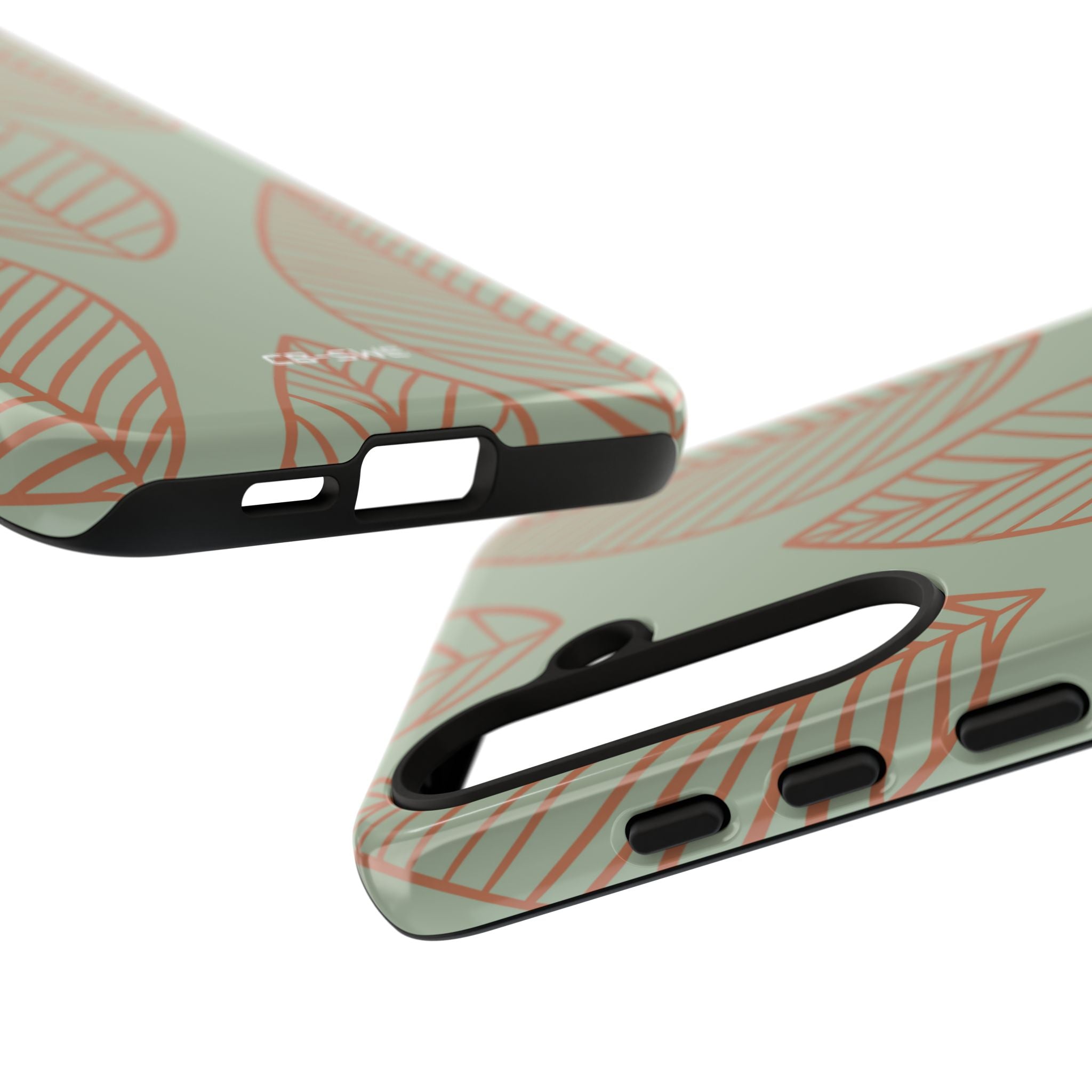 Mint and Orange Leaves - Samsung Case