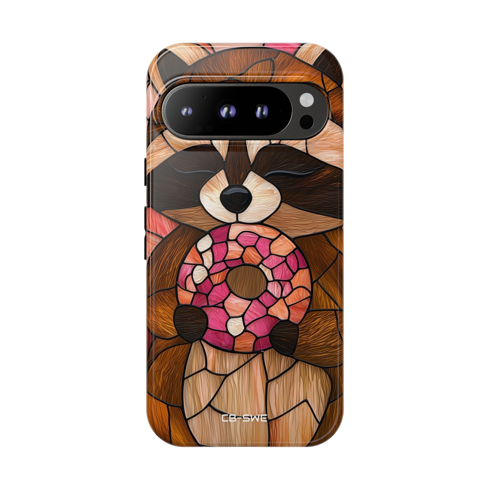 Raccoon Holds Donut - Google Pixel Case