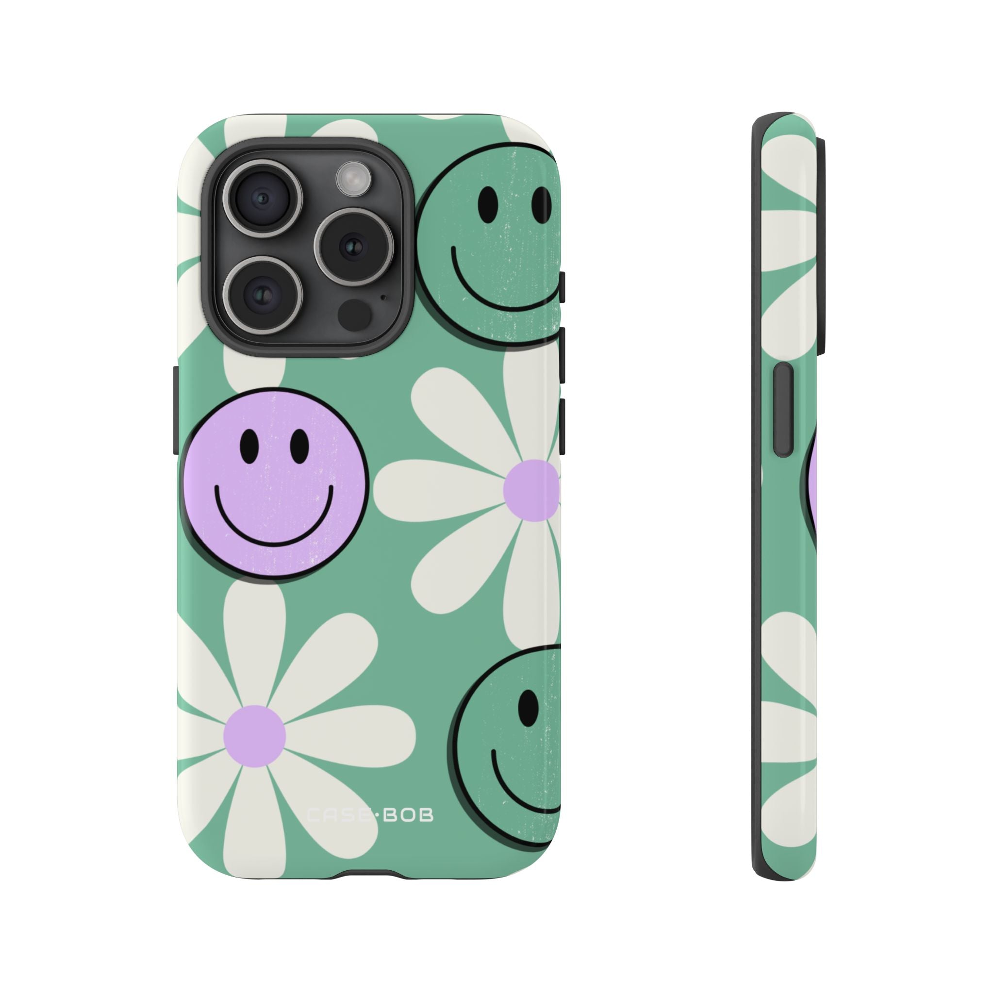 Smiley Daisy Glow iPhone 15 Pro Case - Tough