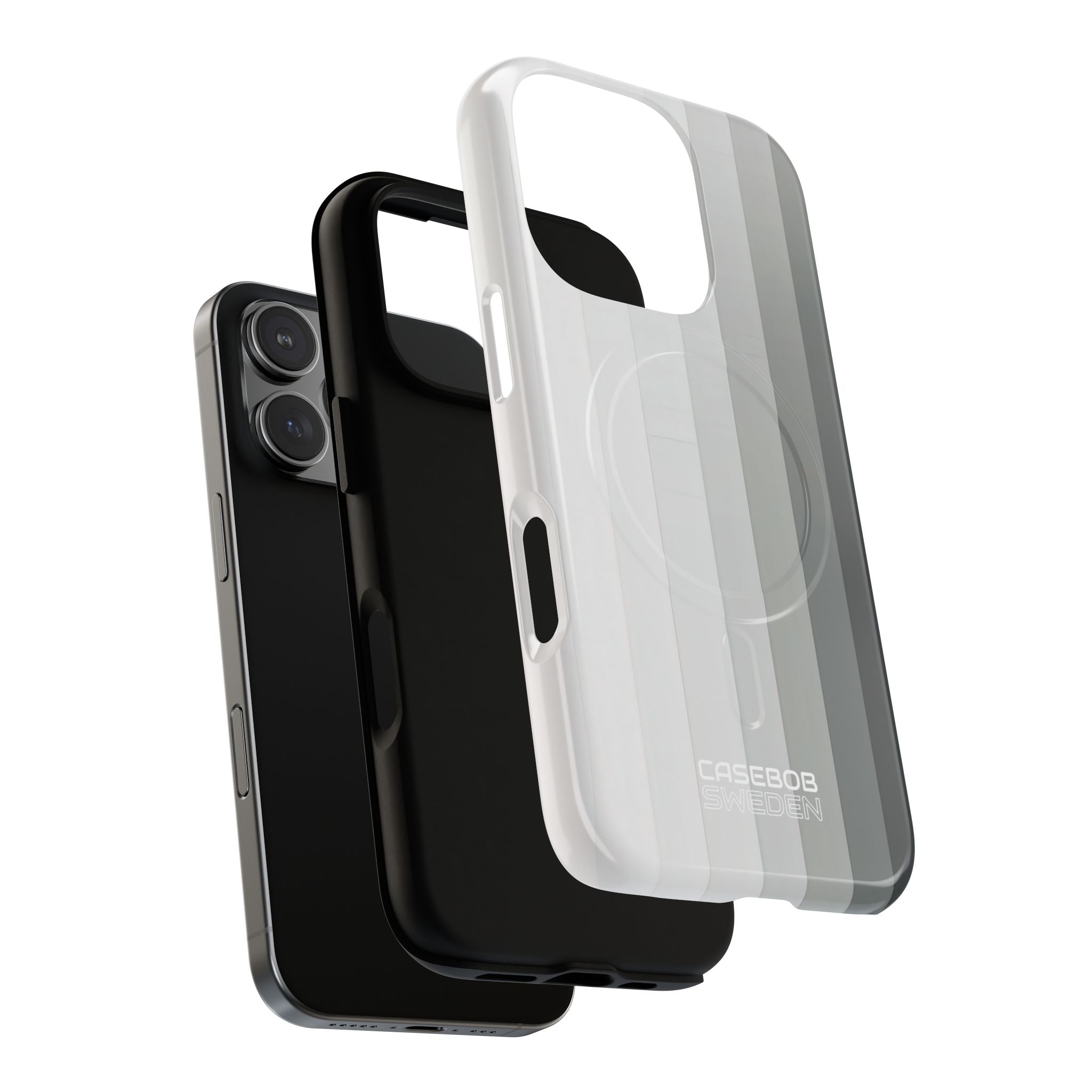Silver Gradient Stripes iPhone 16 - Tough+