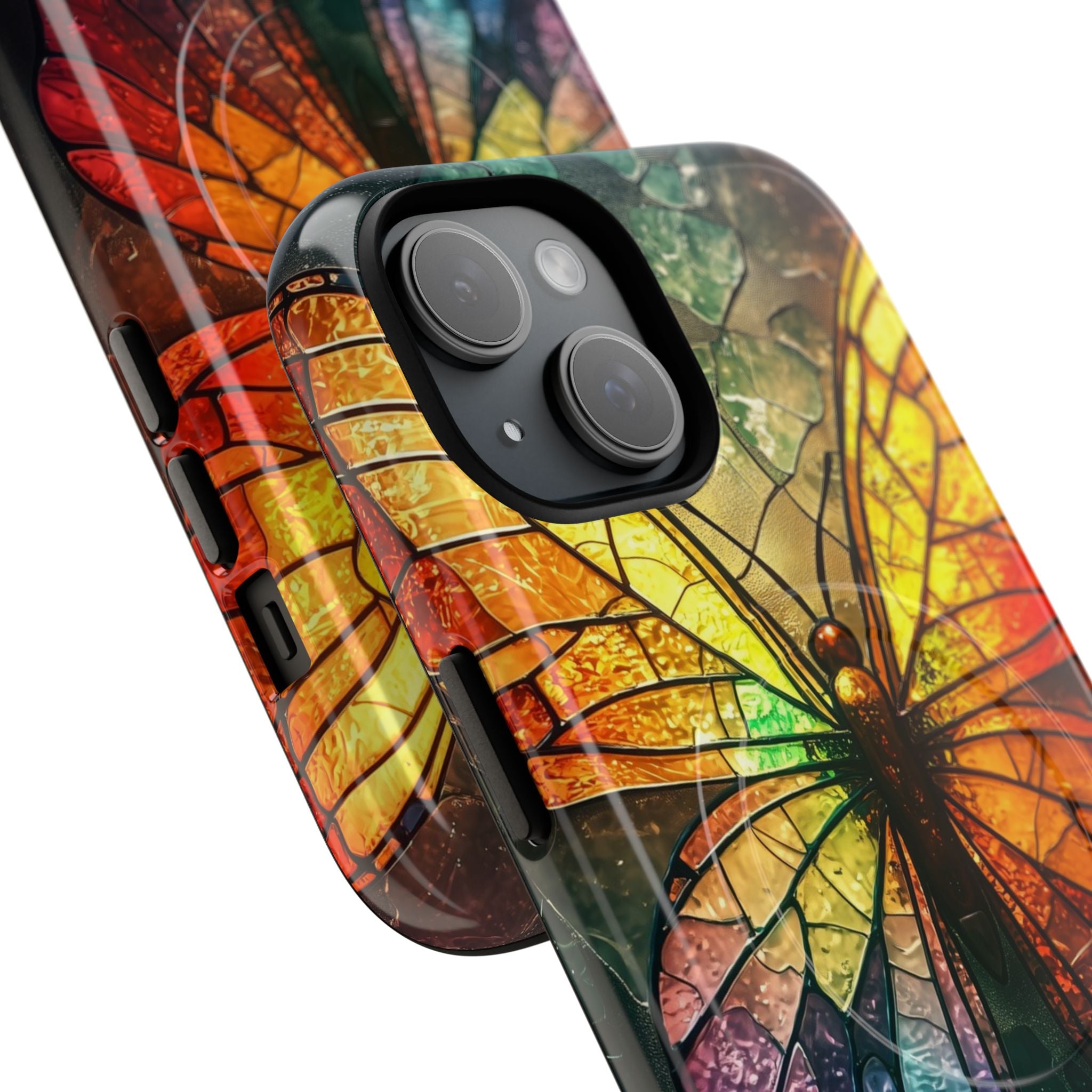 Stained Glass Butterfly iPhone 15 Case - Tough+