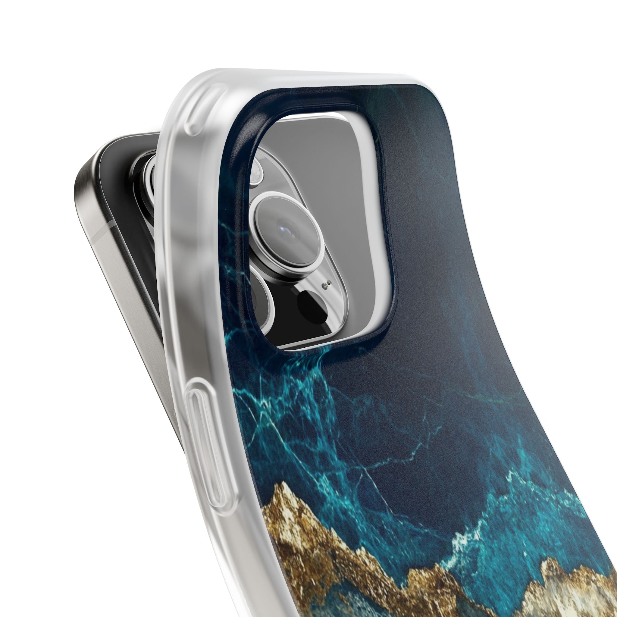 Jagged Gold Split iPhone 16 Pro Case - Soft