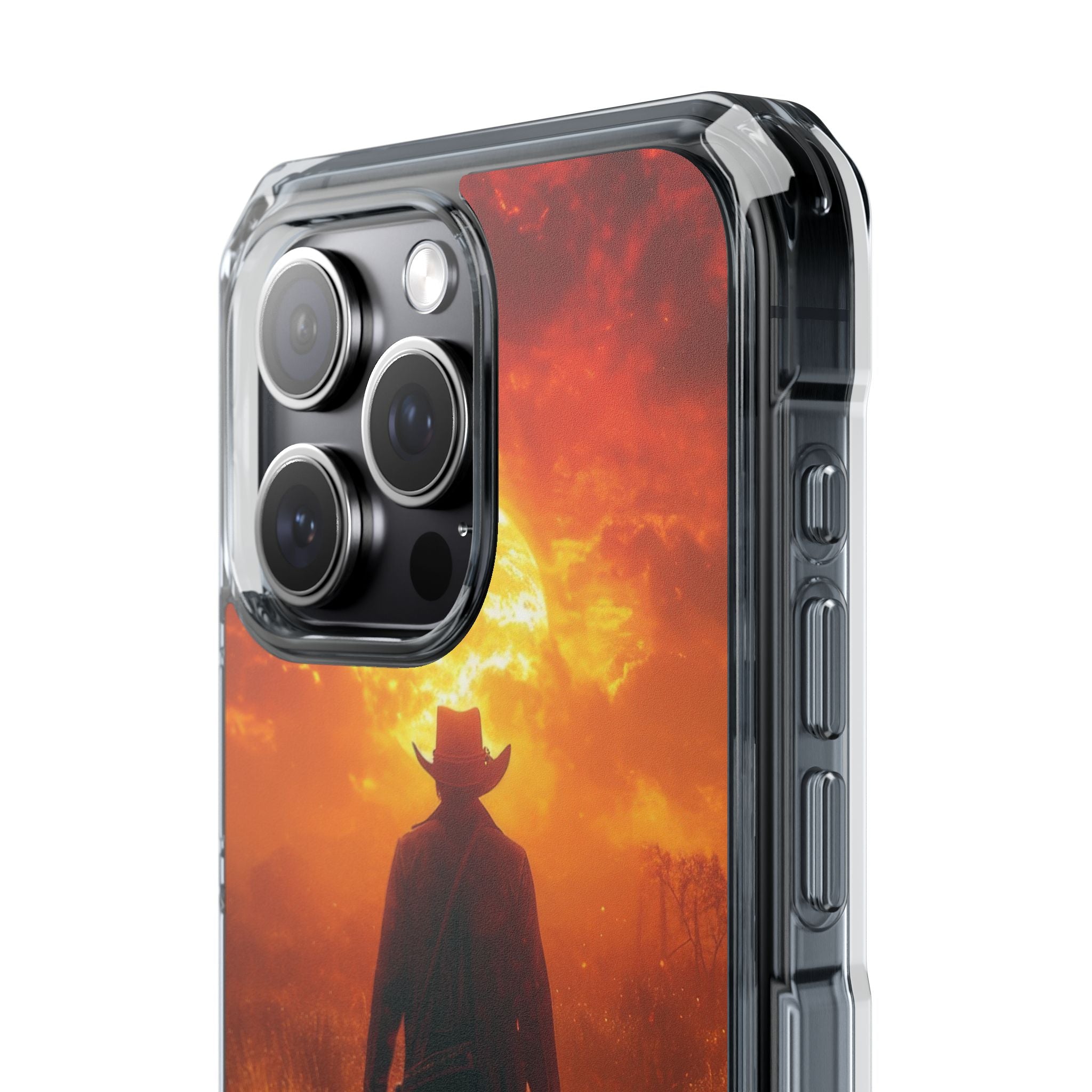 Fiery Sunset Cowboy iPhone 15 - Impact Clear+