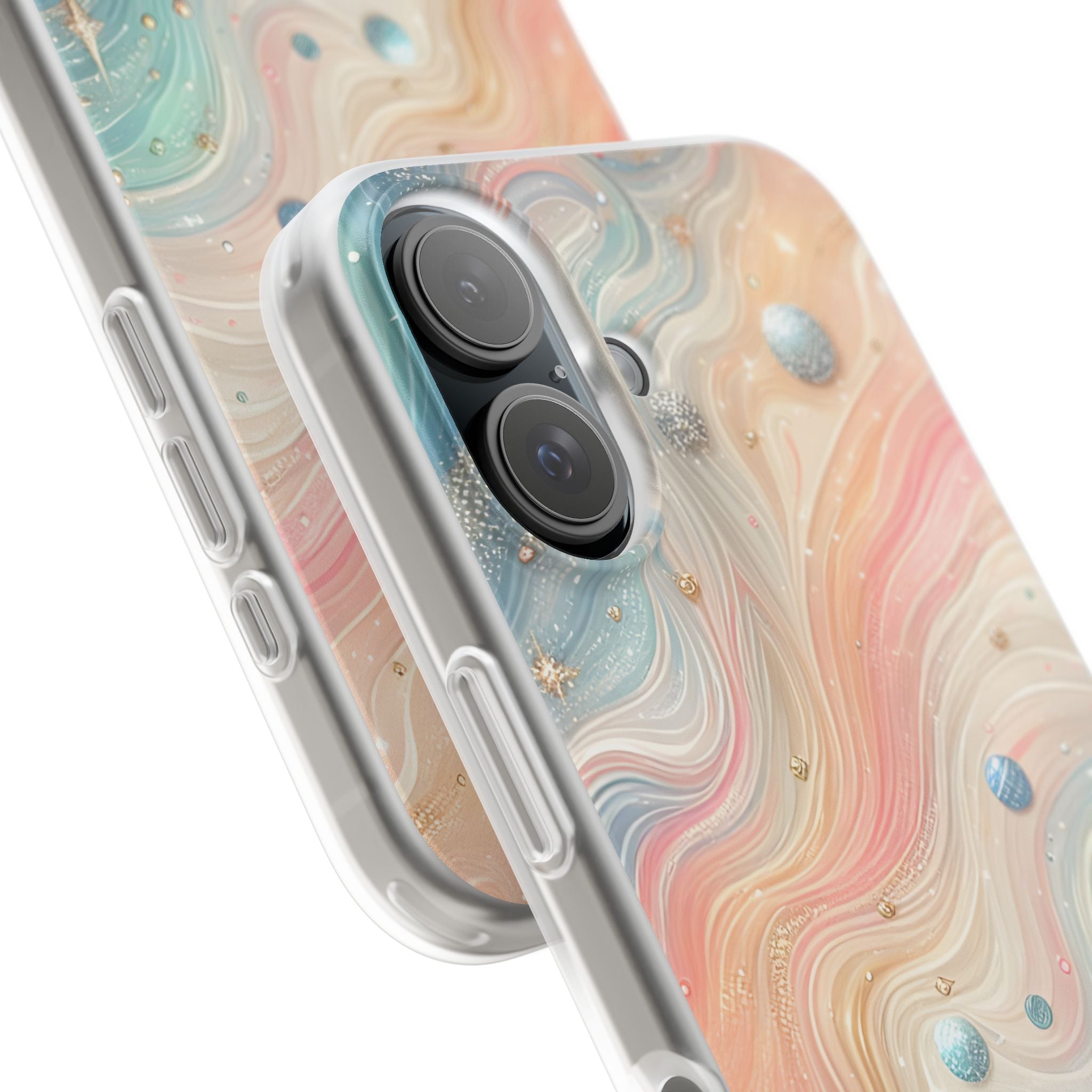 Iridescent Swirls iPhone 16 Case - Soft