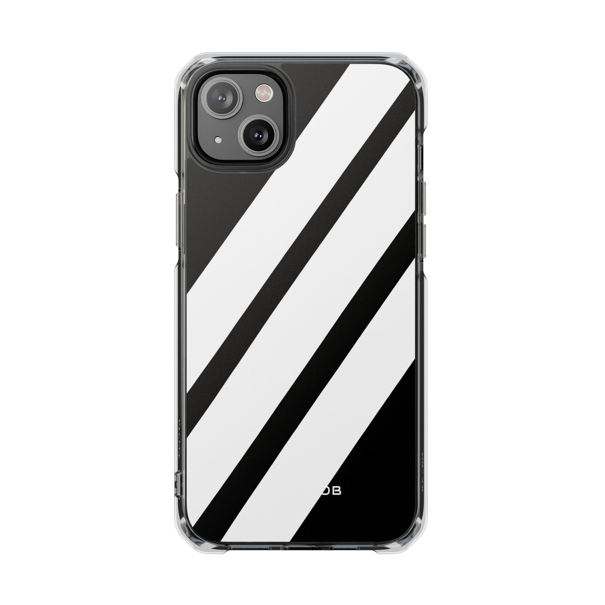 Diagonal Bands Noir iPhone 14 Plus Case - Impact