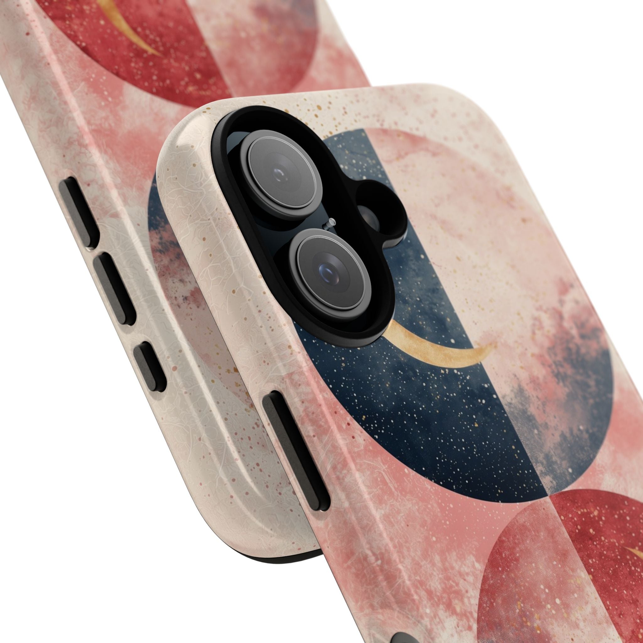 Golden Crescent Circles iPhone 16 Case - Tough