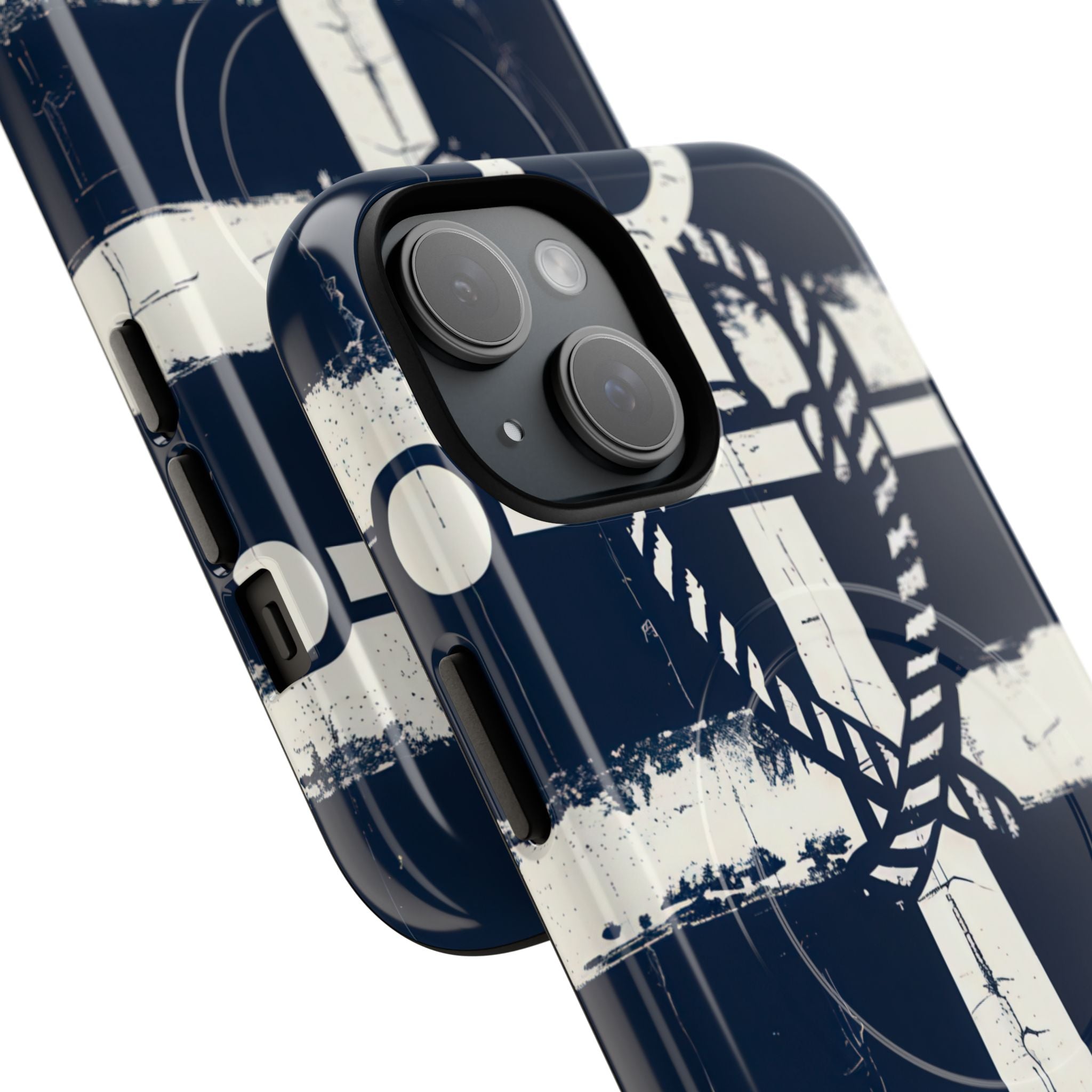 Navy Anchor Stripes iPhone 15 - Tough+