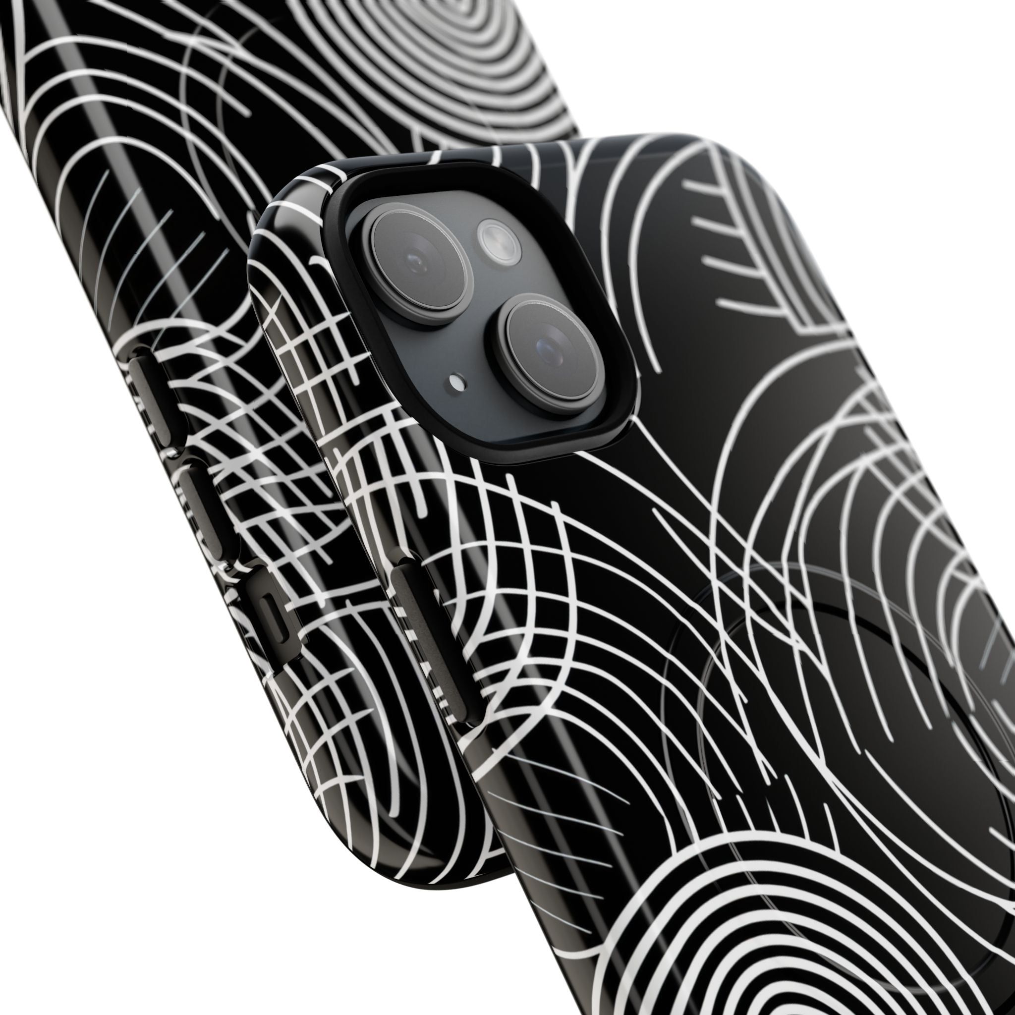 Curve a spirale monocromatiche iPhone 15 - Tough+